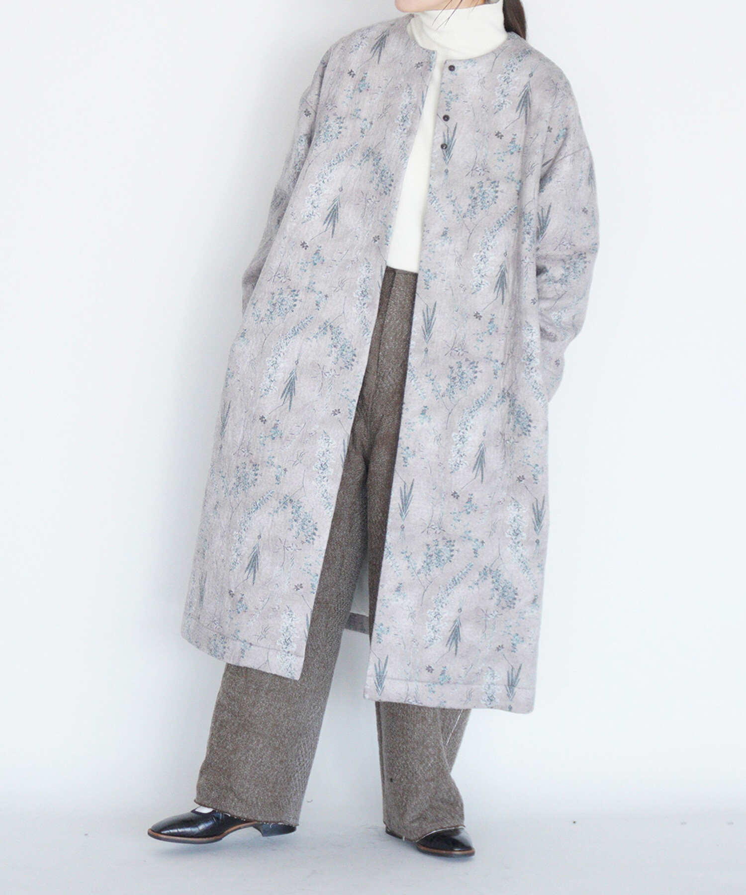 AMBIDEX Store 〇old letter flowers コート(F グレー): Rin international