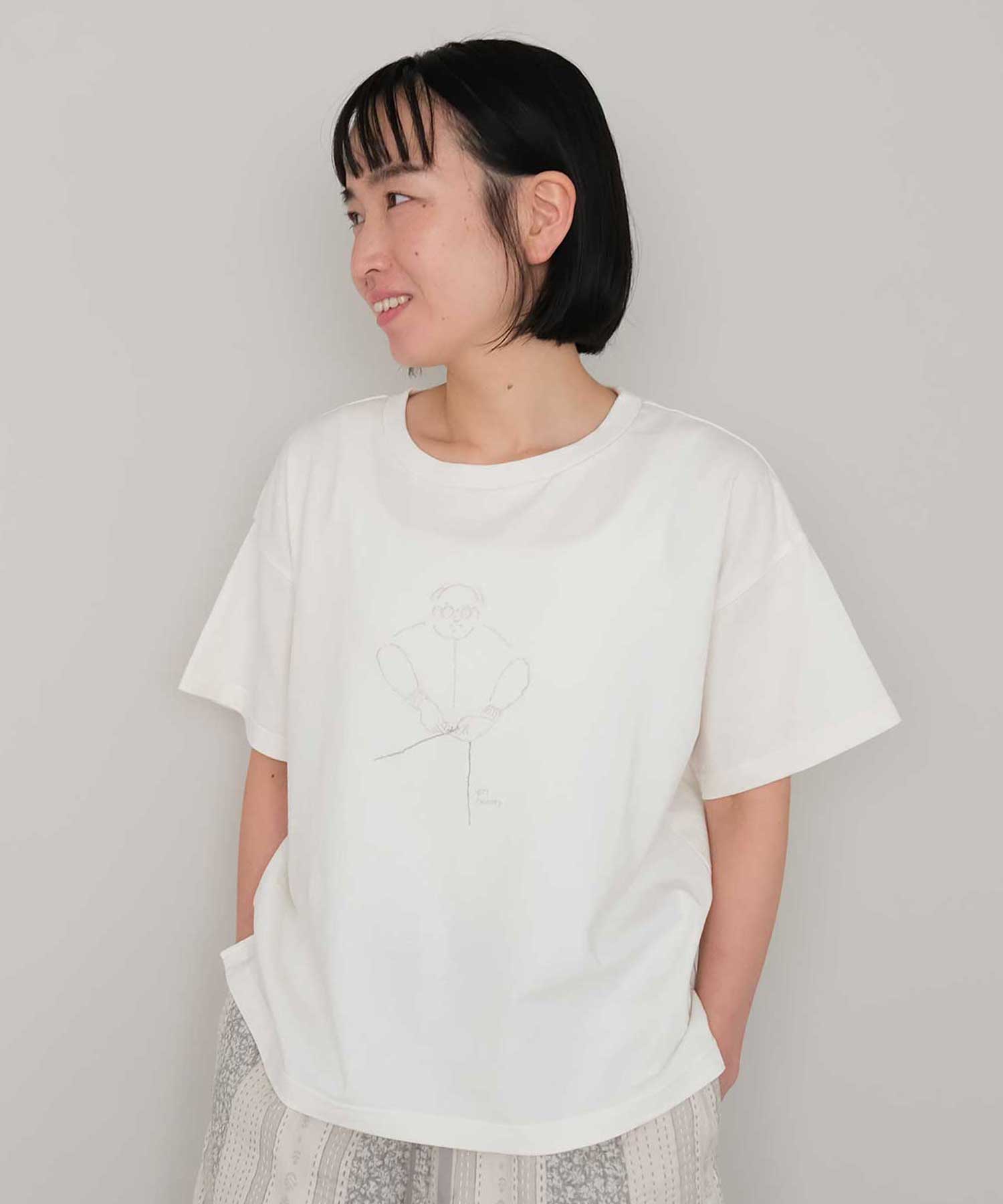 AMBIDEX Store 〇qiri factory Tシャツ(F ベージュ): FLAT-cic-HATENA