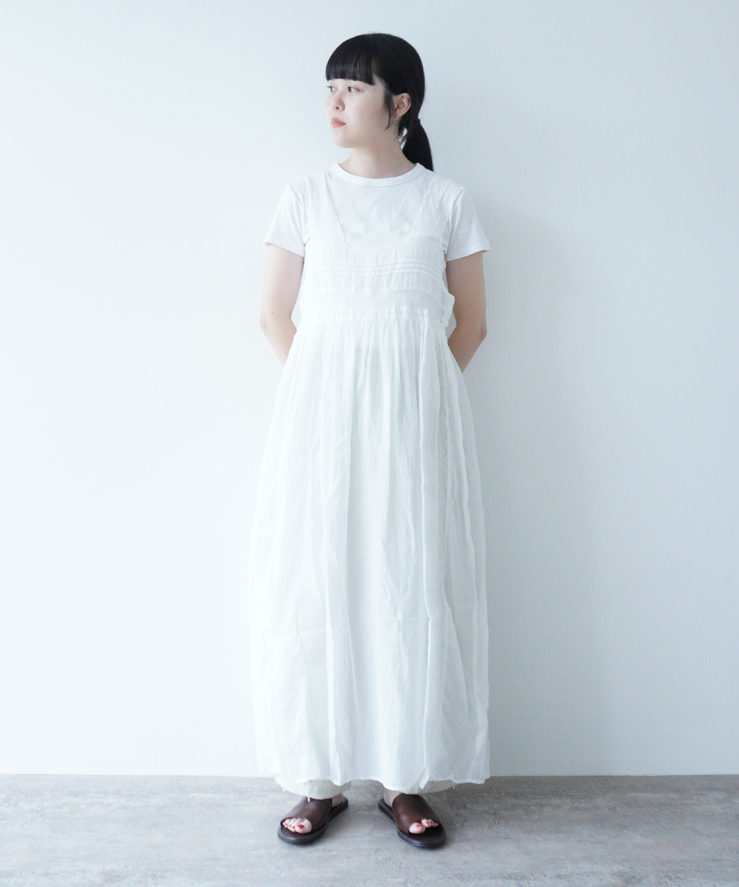 AMBIDEX Store △〇lace pin tuck ワンピース(F チャコールグレー): FLAT-cic-HATENA