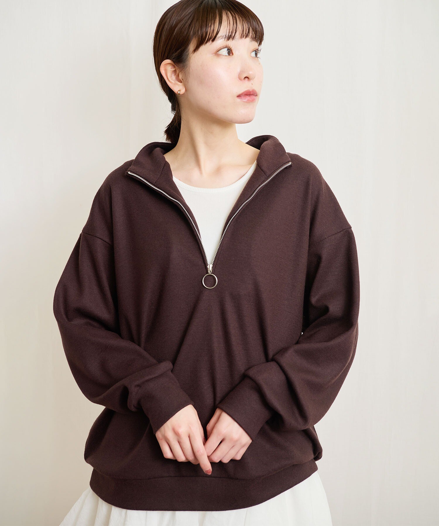 AMBIDEX Store ○HALF zip pullover (F コゲチャ): l'atelier du savon