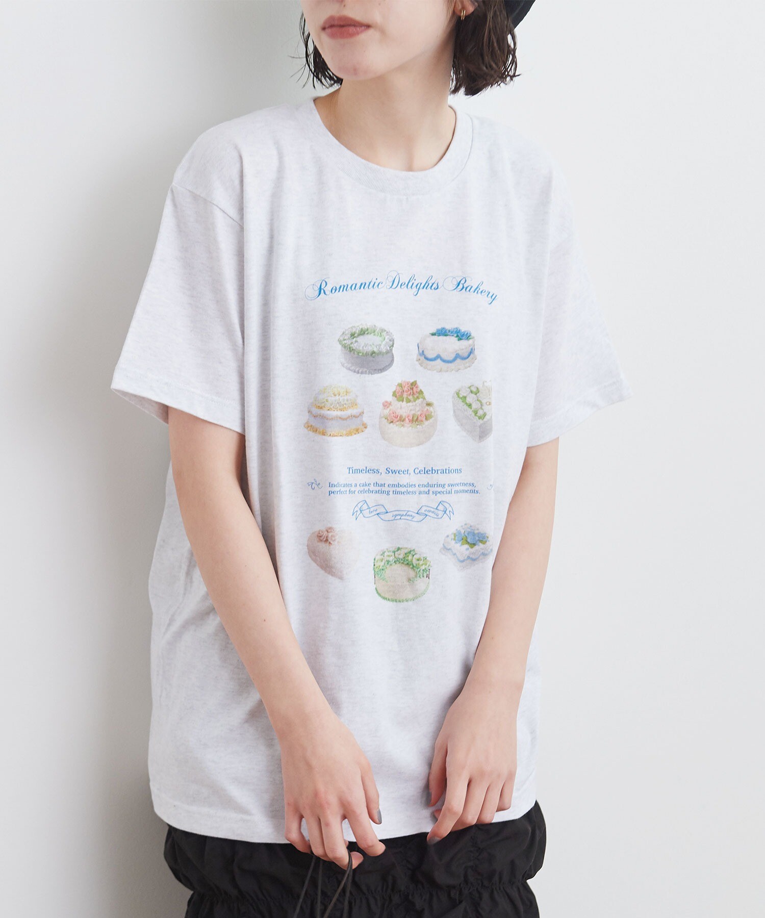 AMBIDEX Store 〇romantic cake Tshirt(F アッシュグレー): l'atelier 