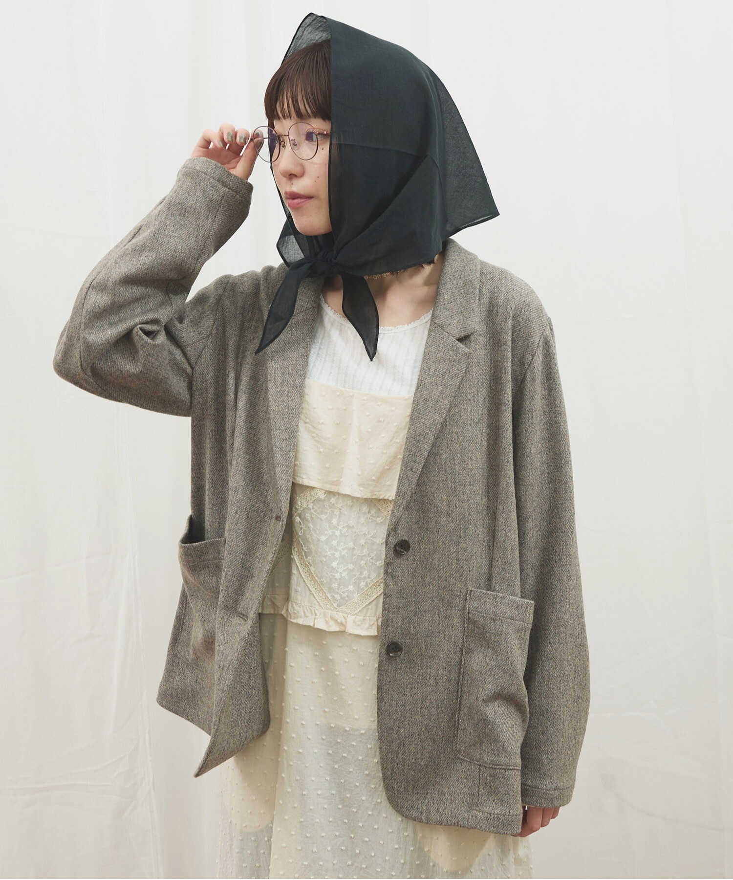 AMBIDEX Store 〇WOOL TWEED jacket(F グレー): l'atelier du savon