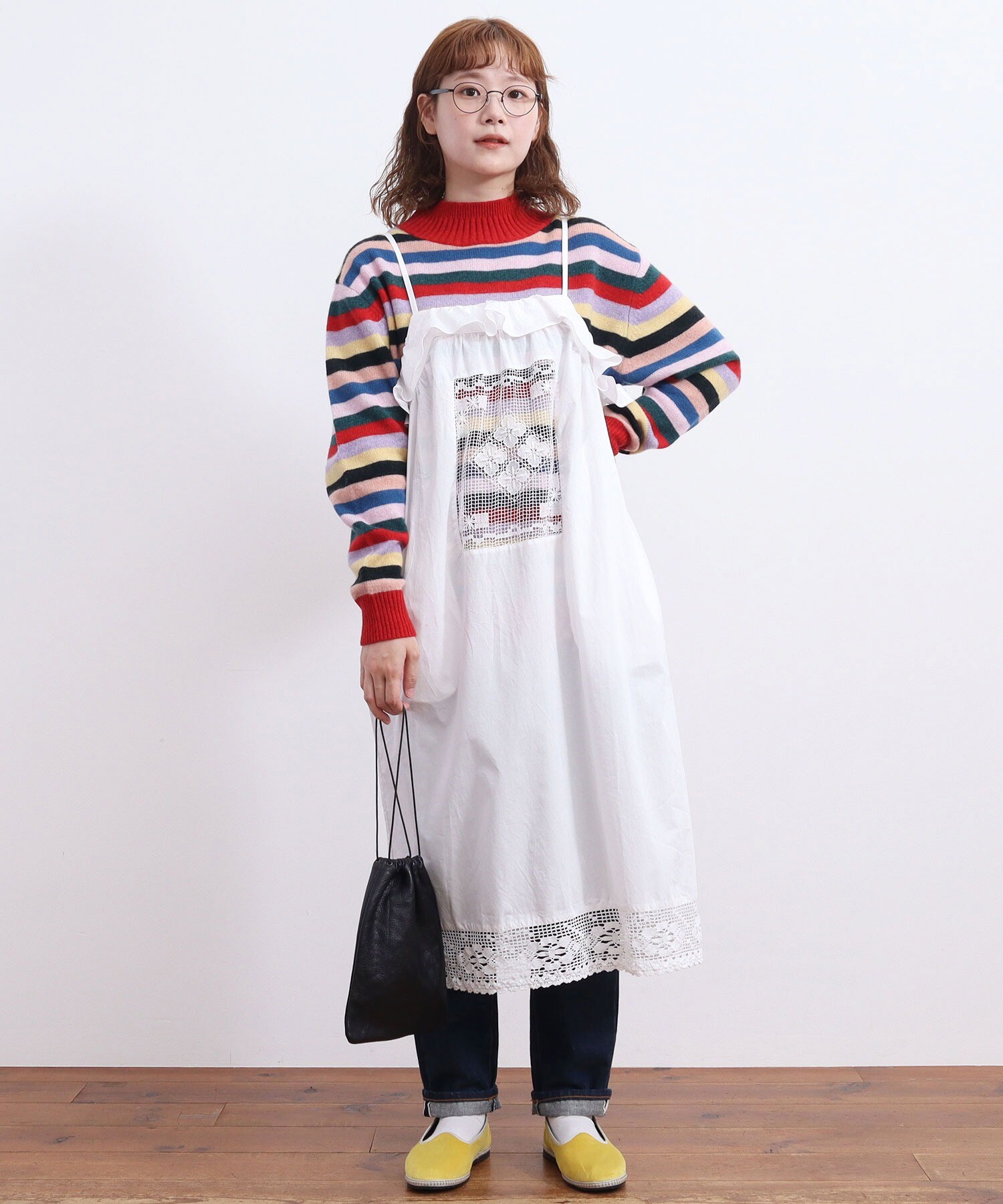 AMBIDEX Store 【予約販売】○Tuscany lace apron dress(F シロ): l