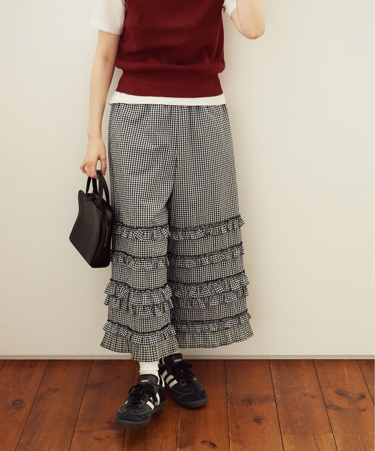 AMBIDEX Store △○DECO gingham パンツ(F off×black): l'atelier du savon