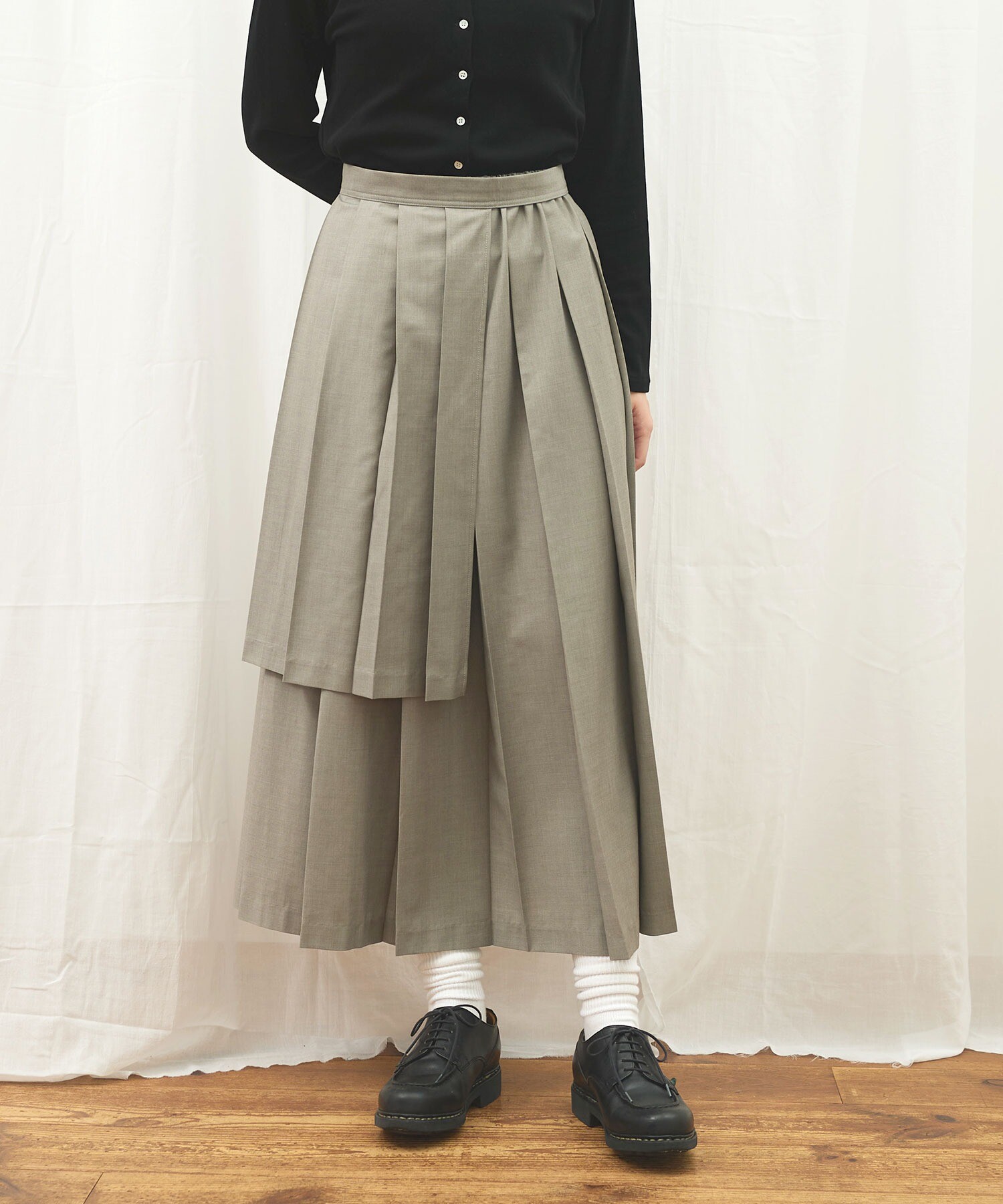 AMBIDEX Store 〇apron pleats skirt(F クロ): l'atelier du savon