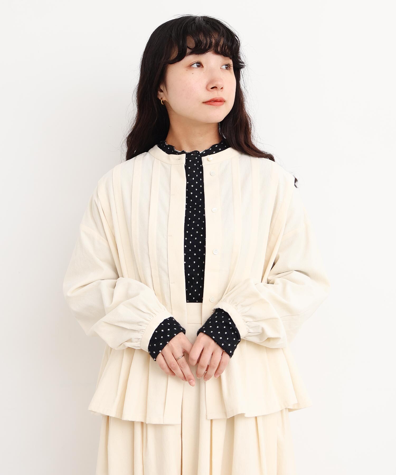 AMBIDEX Store 〇21W シャツコールタックブラウス(F アオ): l'atelier