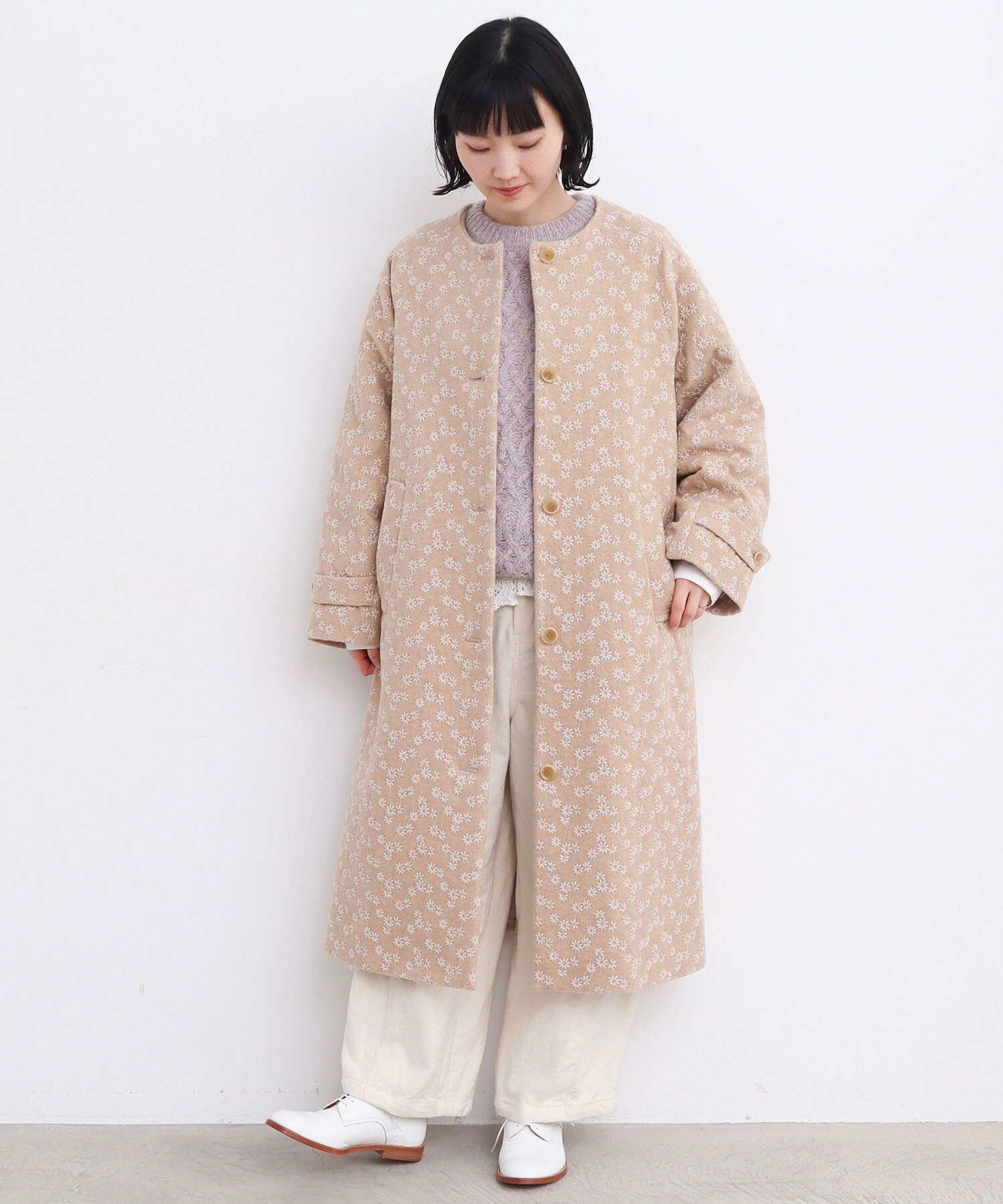 新品サイズ１LOKITHO CORD EMB.COAT ロキトコード刺繍コート肩幅393cm