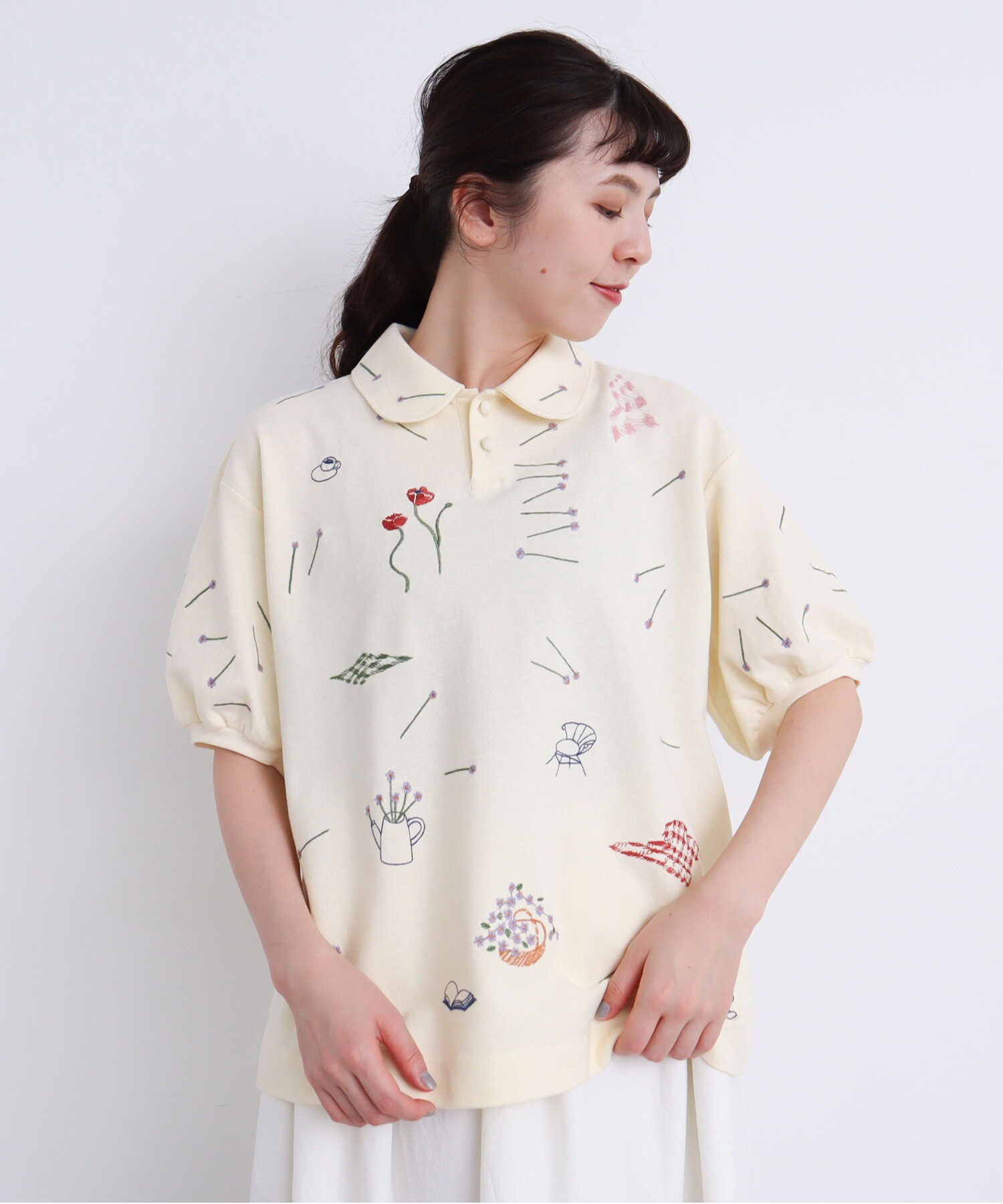 AMBIDEX Store ○C/ピクニック刺繍 ポロシャツ(F コン): l'atelier du 
