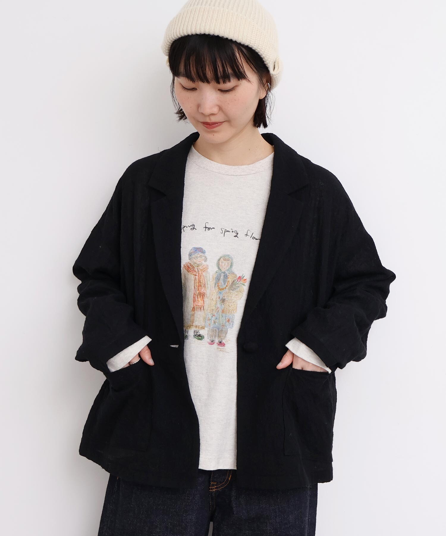 AMBIDEX Store 〇ウールガーゼジャケット(F クロ): l'atelier du savon