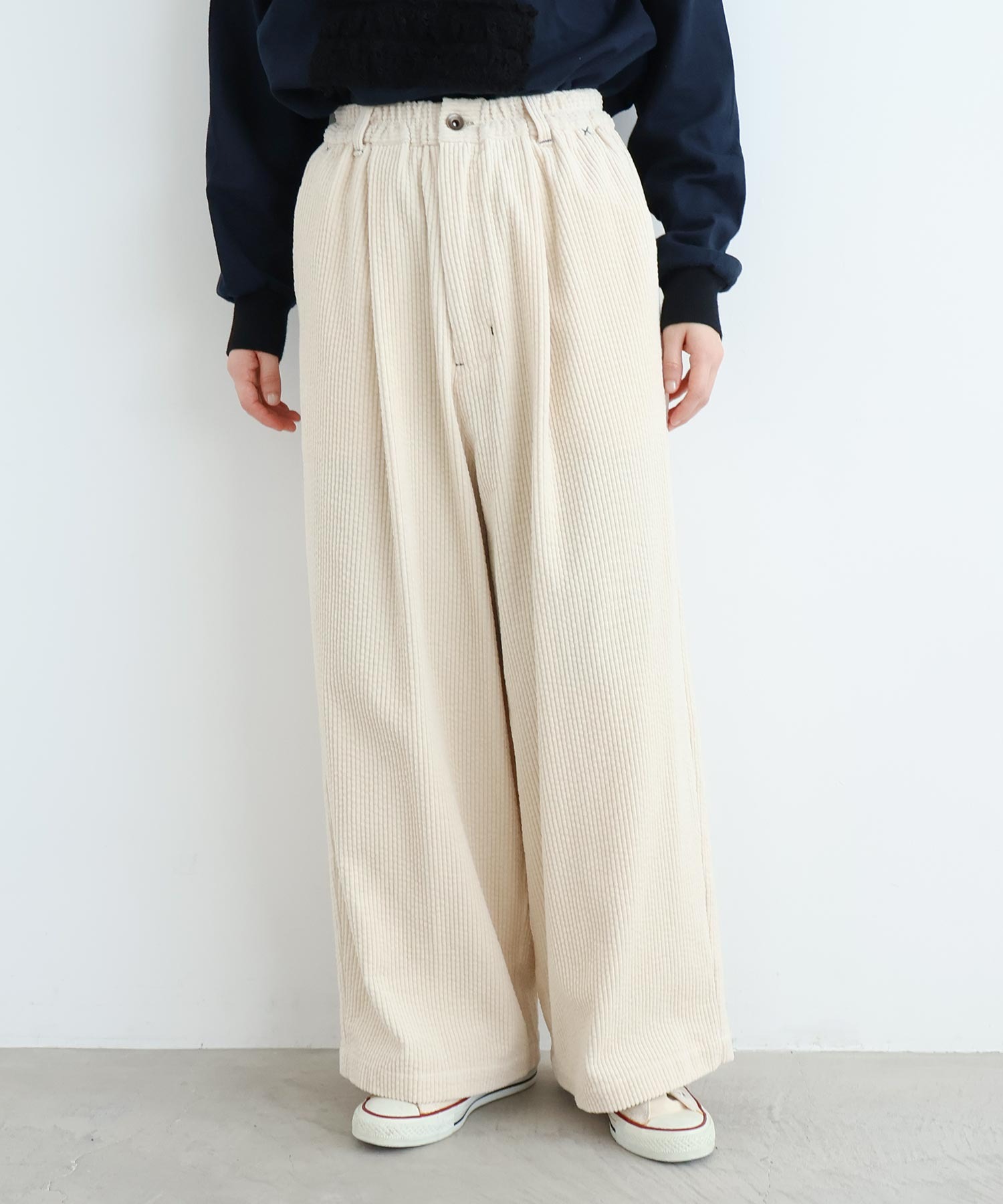 AMBIDEX Store 〇6Wコーデュロイ ちょいまるパンツ(F キナリ): l