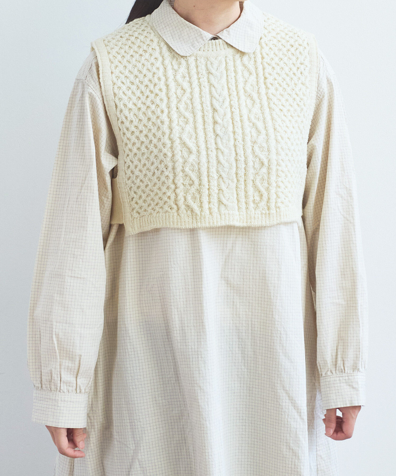 AMBIDEX Store ○アラン＆ケーブル編み ビスチェプルオーバー(F キナリ