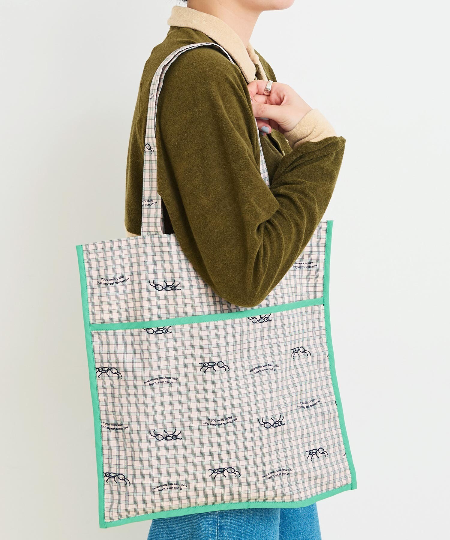 AMBIDEX Store 【予約販売】○ANT CHECK パイピングトートバッグ(F アカ): l'atelier du savon