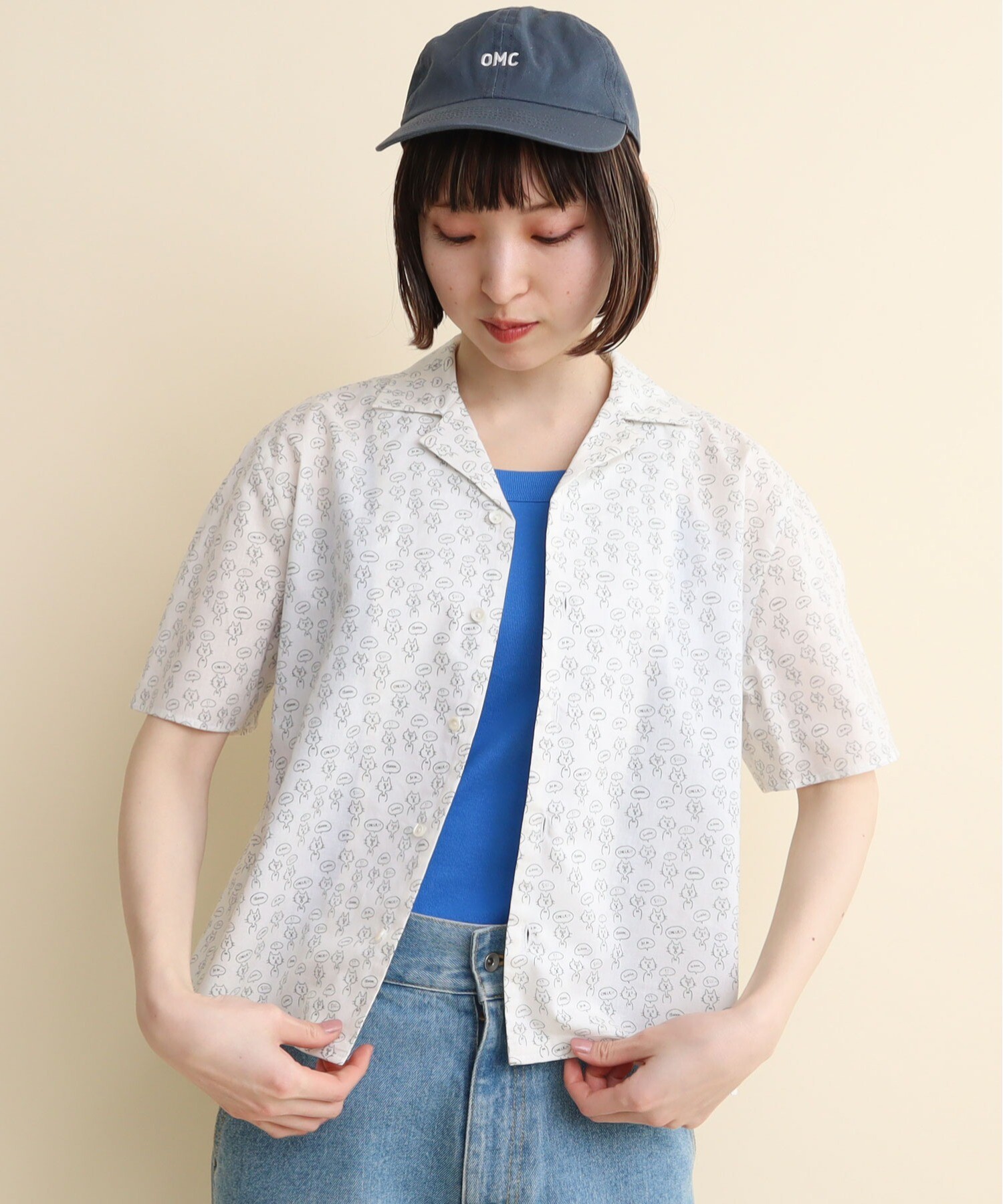 AMBIDEX Store 〇NEKO TALK open collar blouse(F コン): l'atelier du 