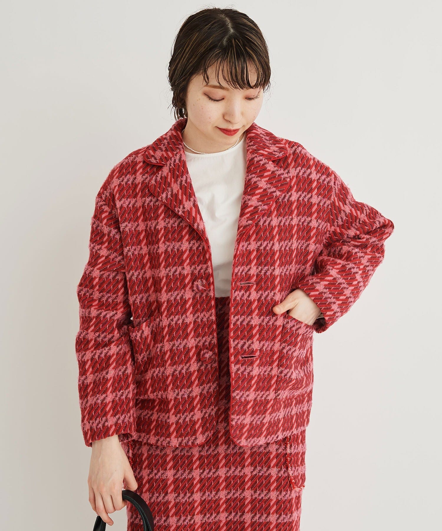 next red check coat