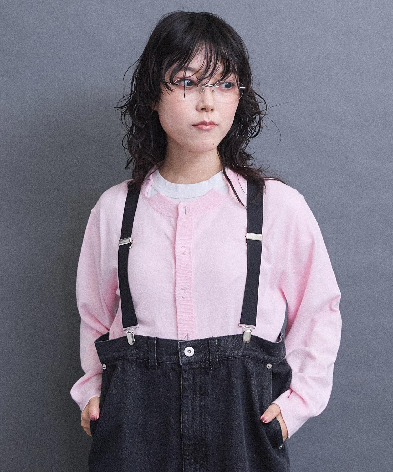 新品　CHILD WOMAN 〇ICE COTTON クルーカーディガン　ピンク セール】 【新色追加】フェレットタッチWフェイスニットカーディガン