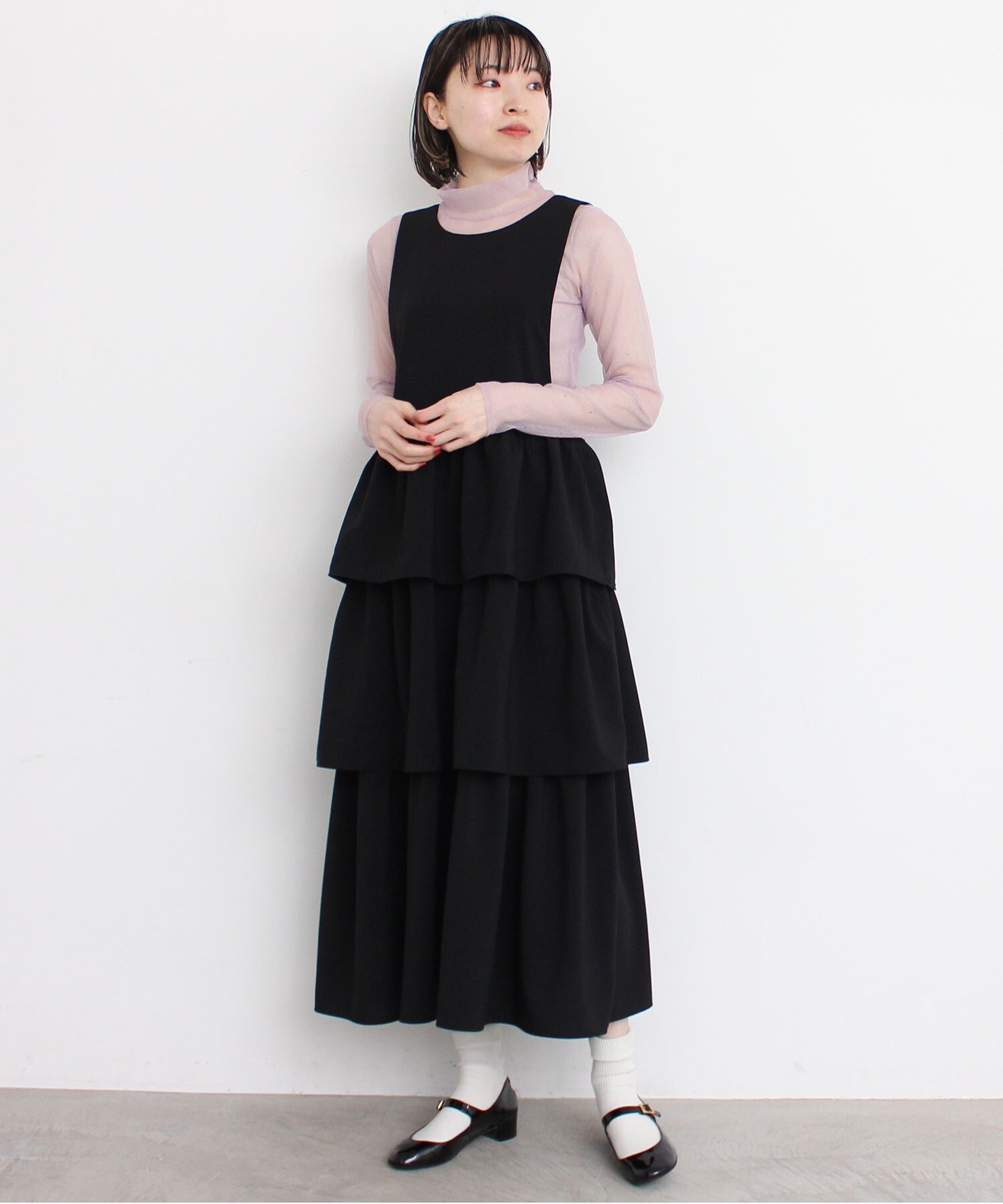 AMBIDEX Store ○△TIERED FRILL apron onepiece(F クロ): l'atelier 