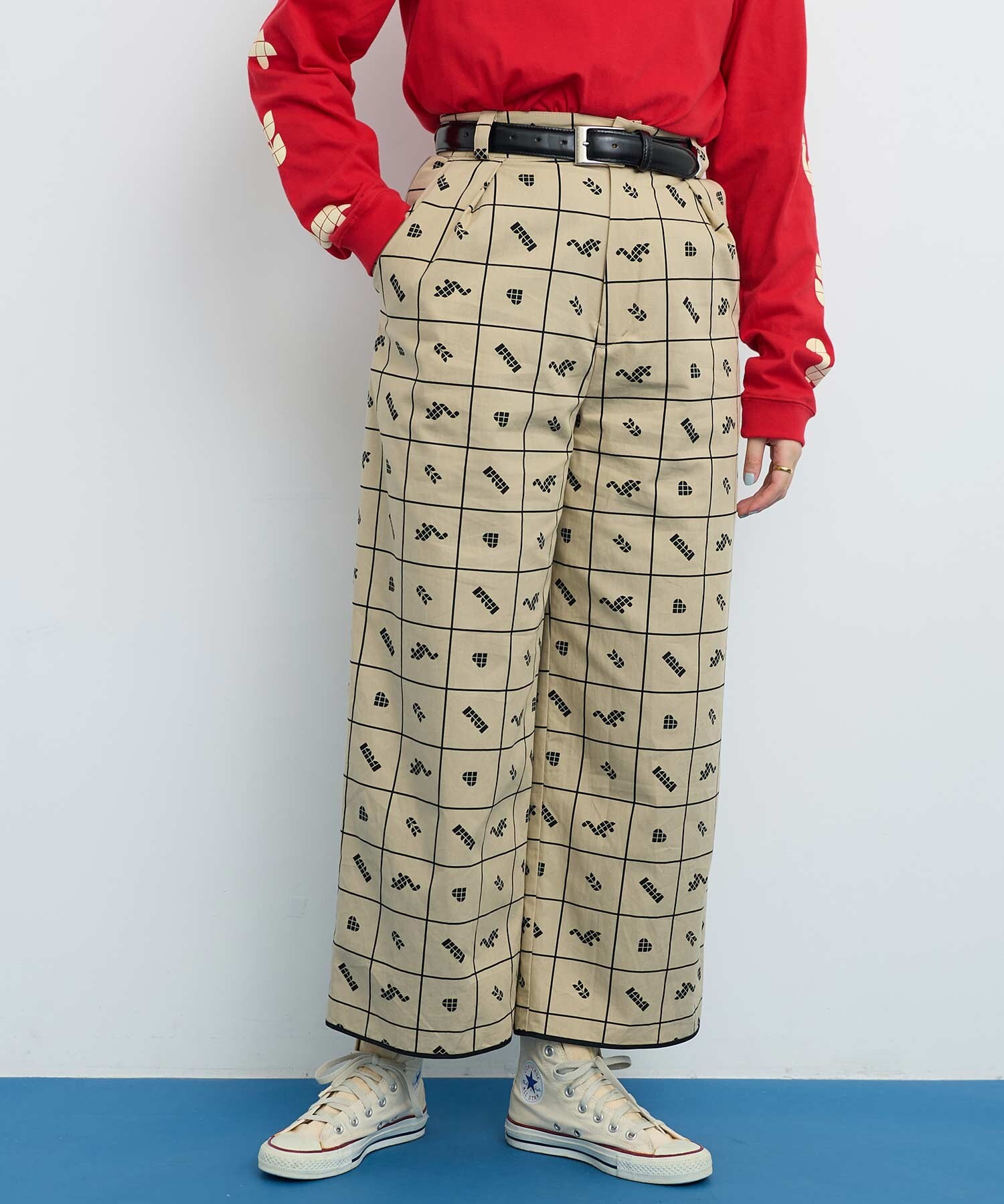 ACEANDRARE AZULEJO TILE プリーツラップパンツ 158T ACEANDRARE AZULEJO TILE プリーツラップパンツ 158T（AZULEJO TILE