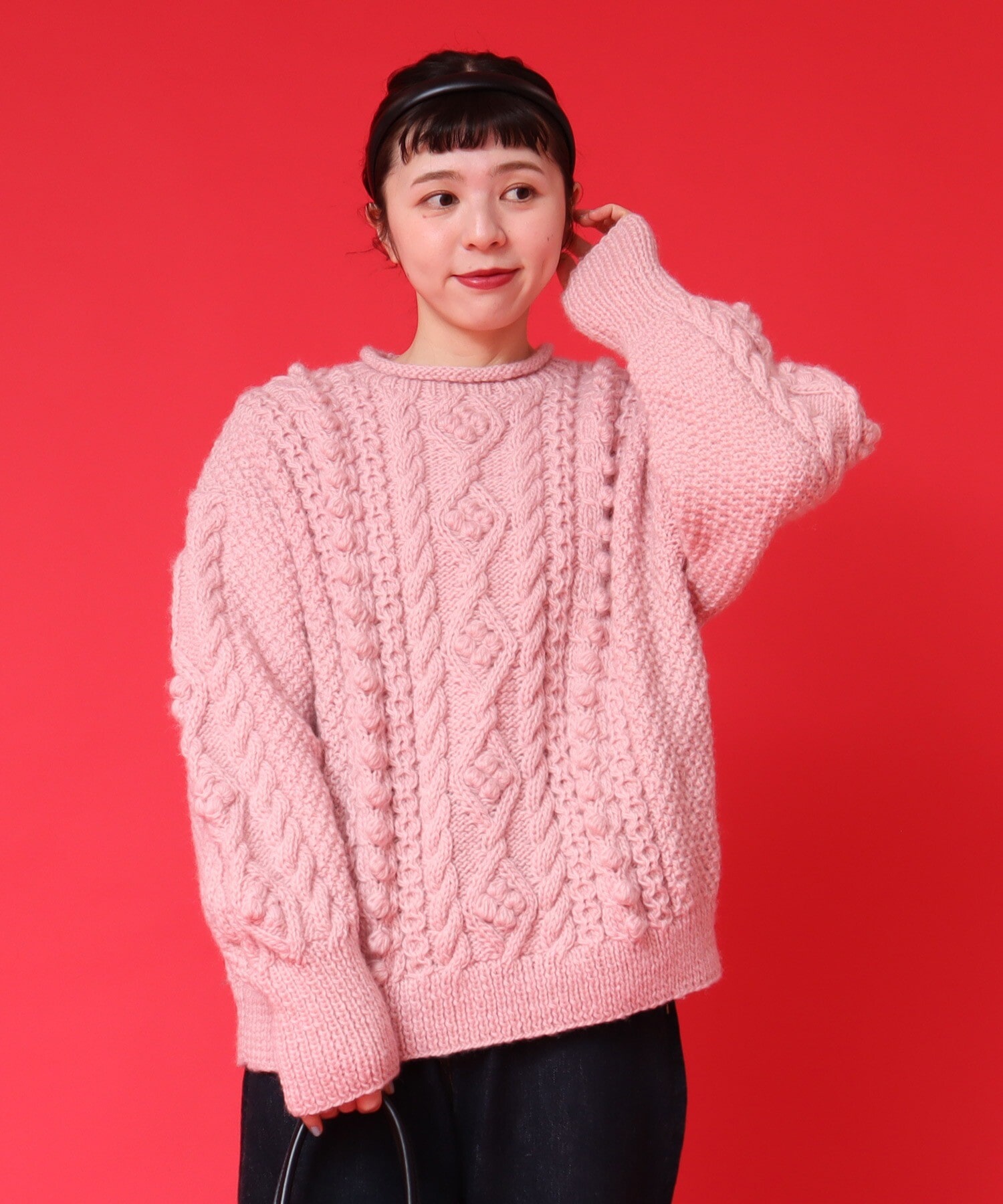 Dot&stripes CHILDWOMAN ラムかのこハンド刺繍タートルニット-