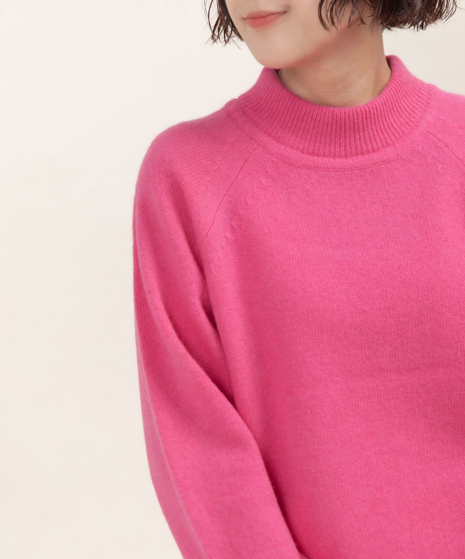 AMBIDEX Store 2/15ラムウール ハイネックプルオーバー(F アオ): CHILD