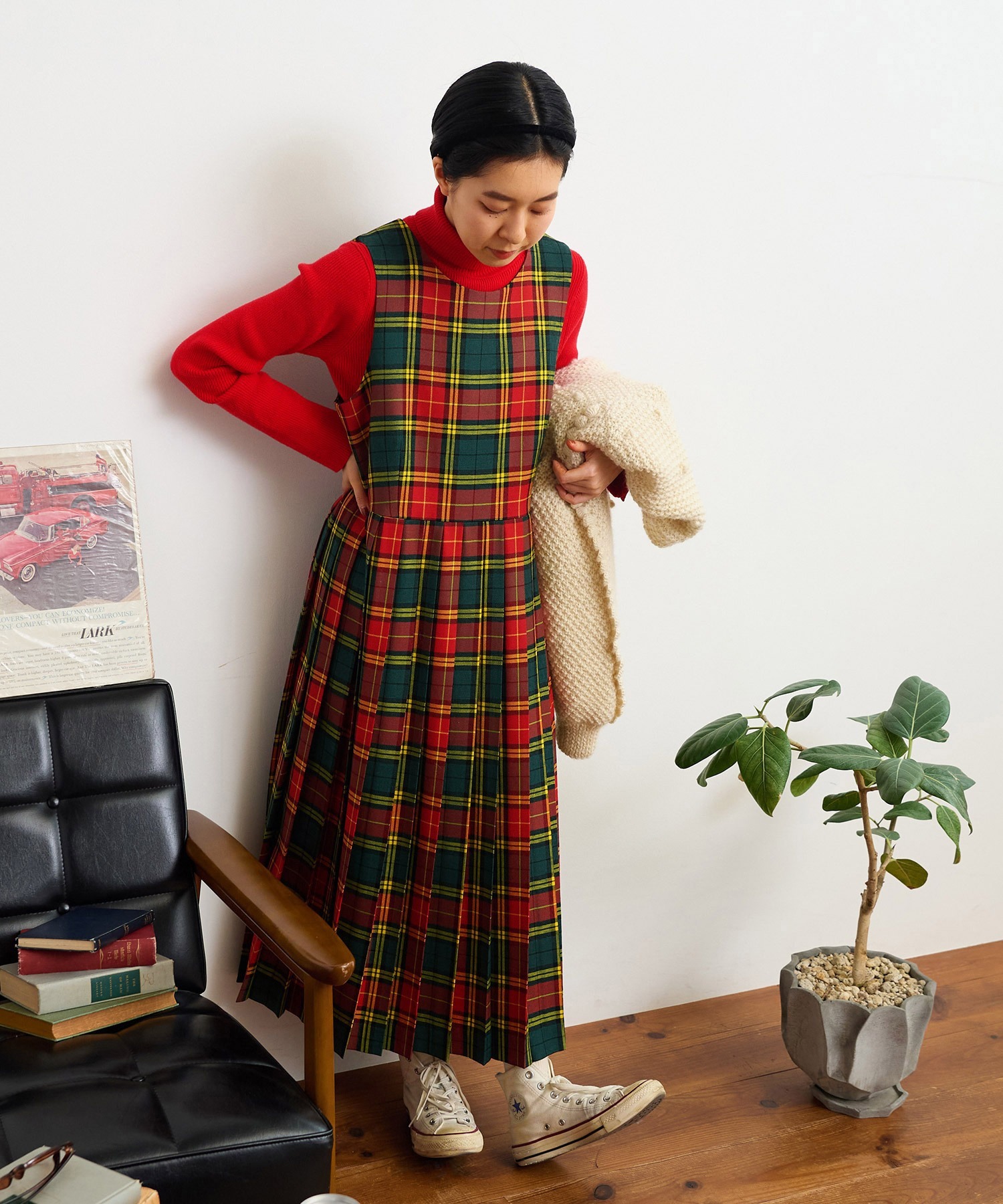 AMBIDEX Store ○2/48タータンチェックワンピース(F グリーン): CHILD