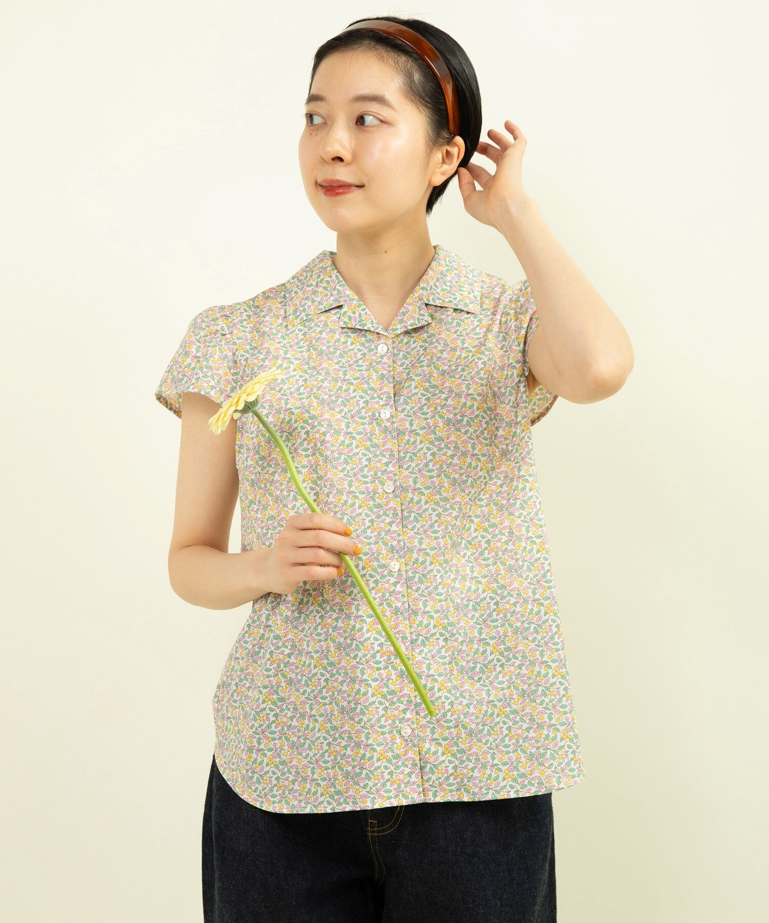 AMBIDEX Store ○袖刺繍ギャザーブラウス(F アオ): CHILD WOMAN