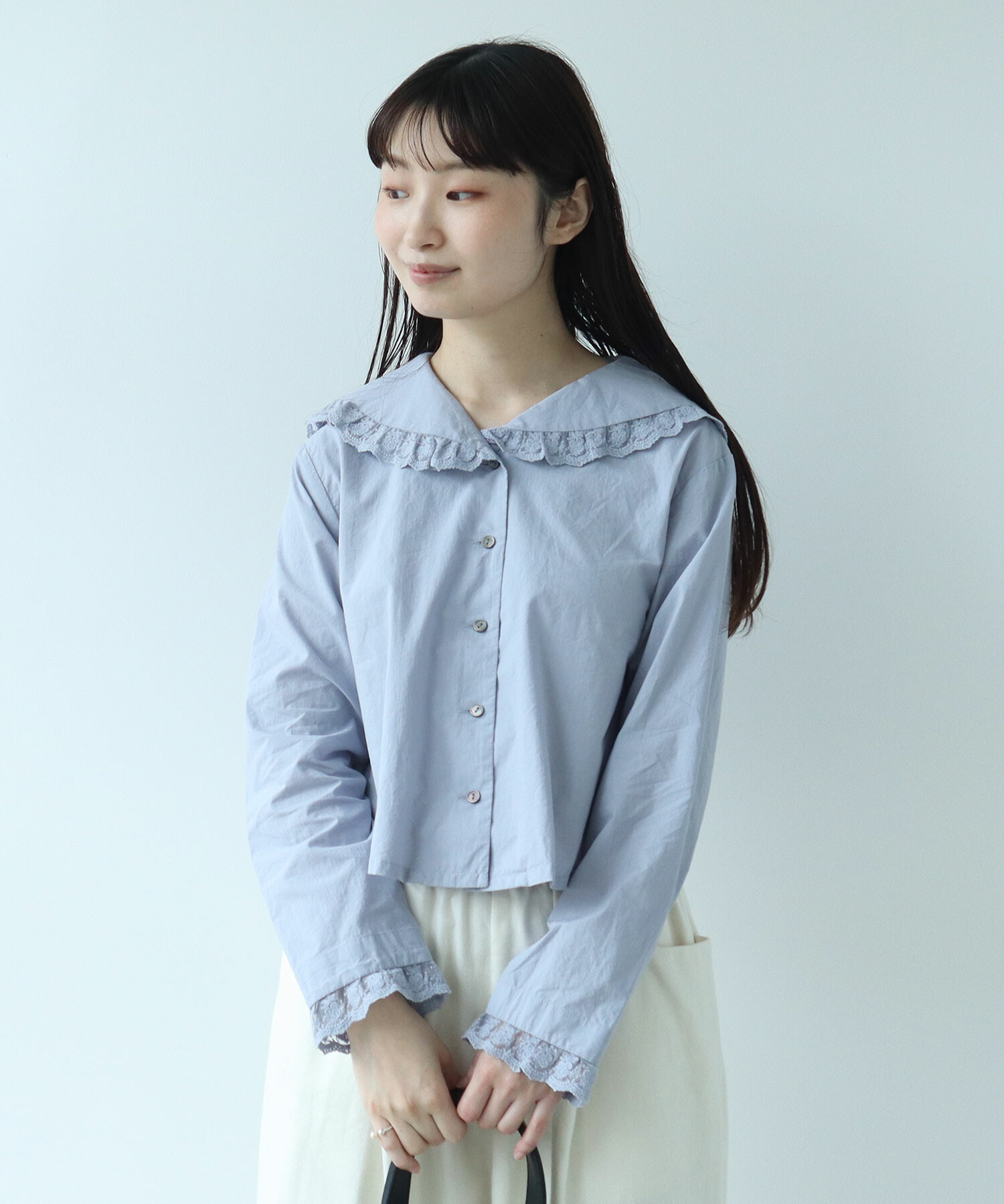 AMBIDEX Store 〇 tulle lace sailor ブラウス(F クロ): bulle de savon