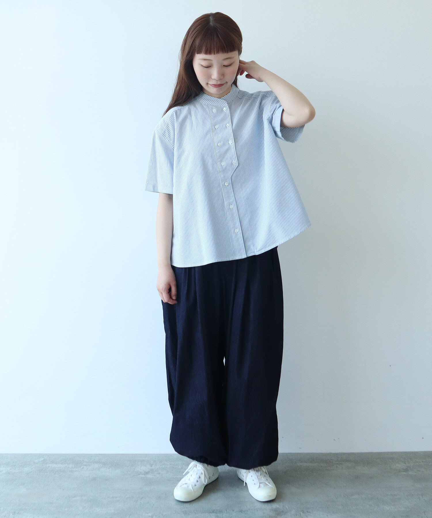 AMBIDEX Store オックス コック 半袖ブラウス(F アオ): bulle de