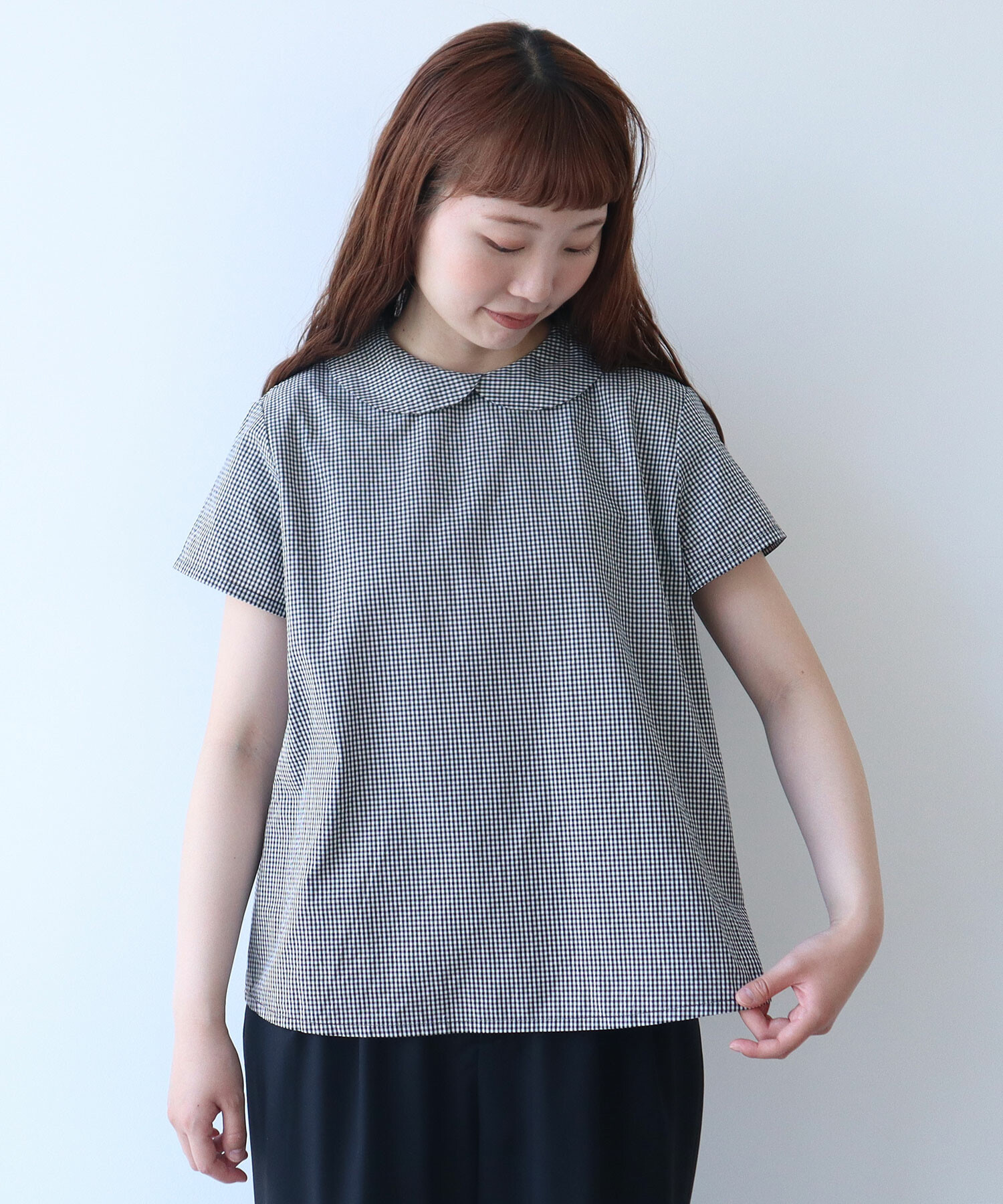 AMBIDEX Store itsumo 丸襟 半袖ブラウス(F シロ): bulle de savon