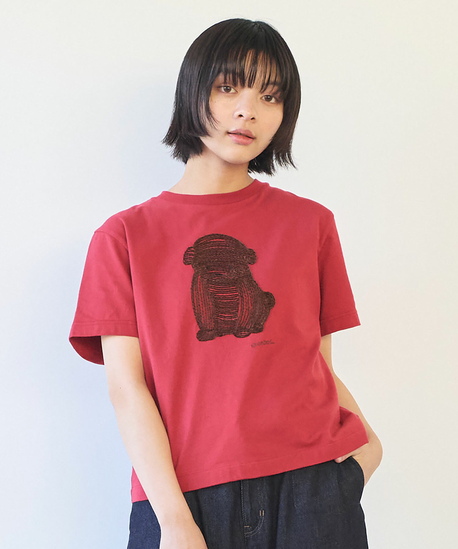 AMBIDEX Store 〇集まる海のさかな 刺繍Tシャツ(F シロ): l