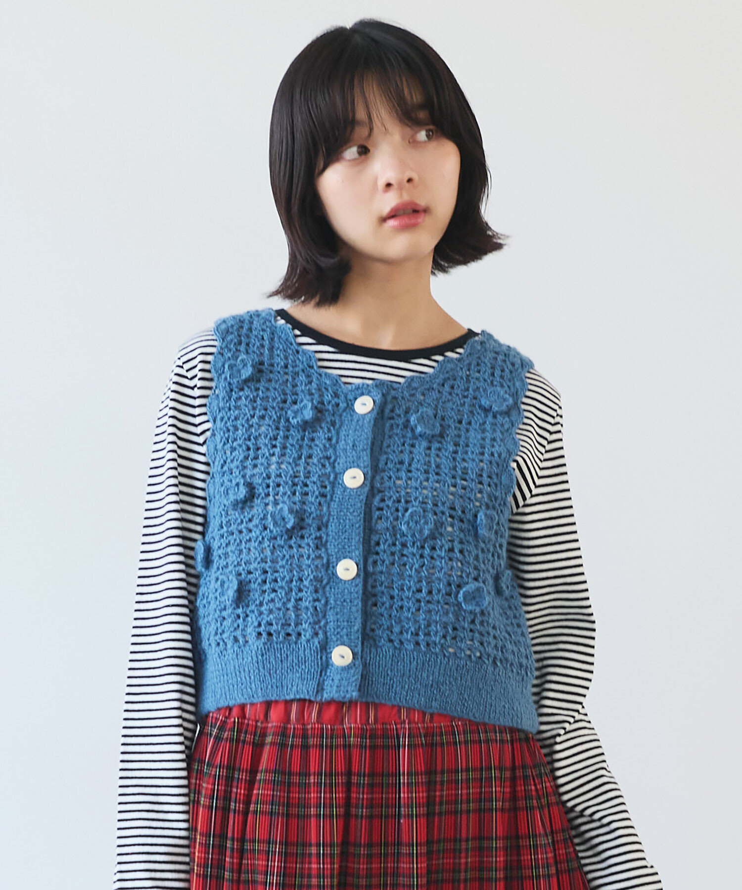 noally’s shop ページ AMBIDEX Store ○ ネパールハンドニット おはなビスチェ(F アオ