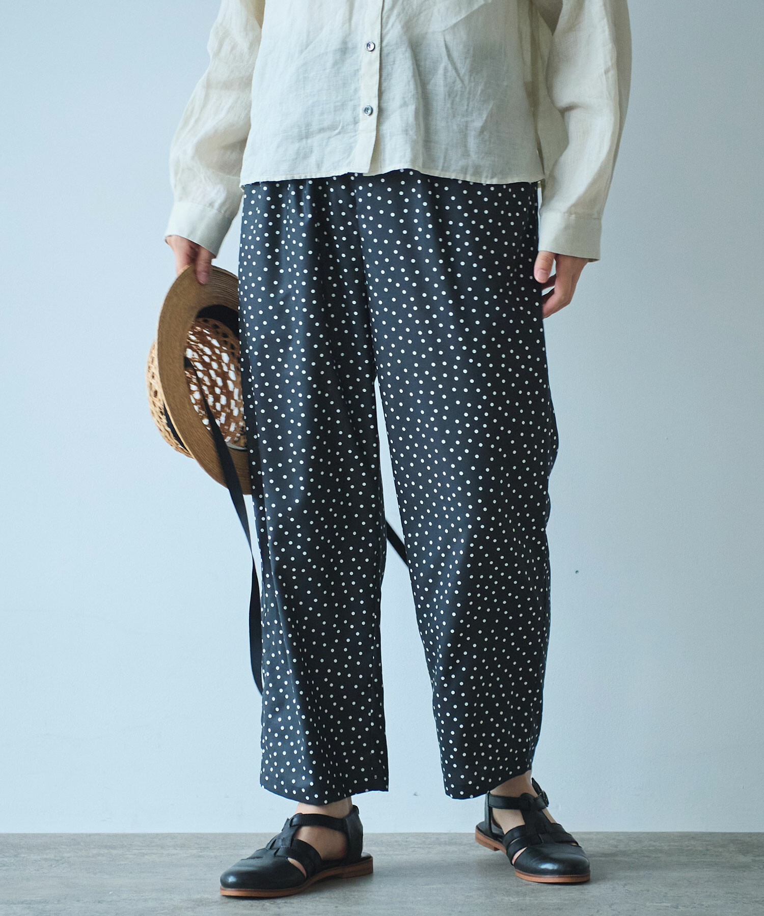 LJD-2506-003 セットアップアート柄プリント ベスト パンツ タッ Bshop｜LE GLAZIK | プリント エラスティックパンツ WOMEN