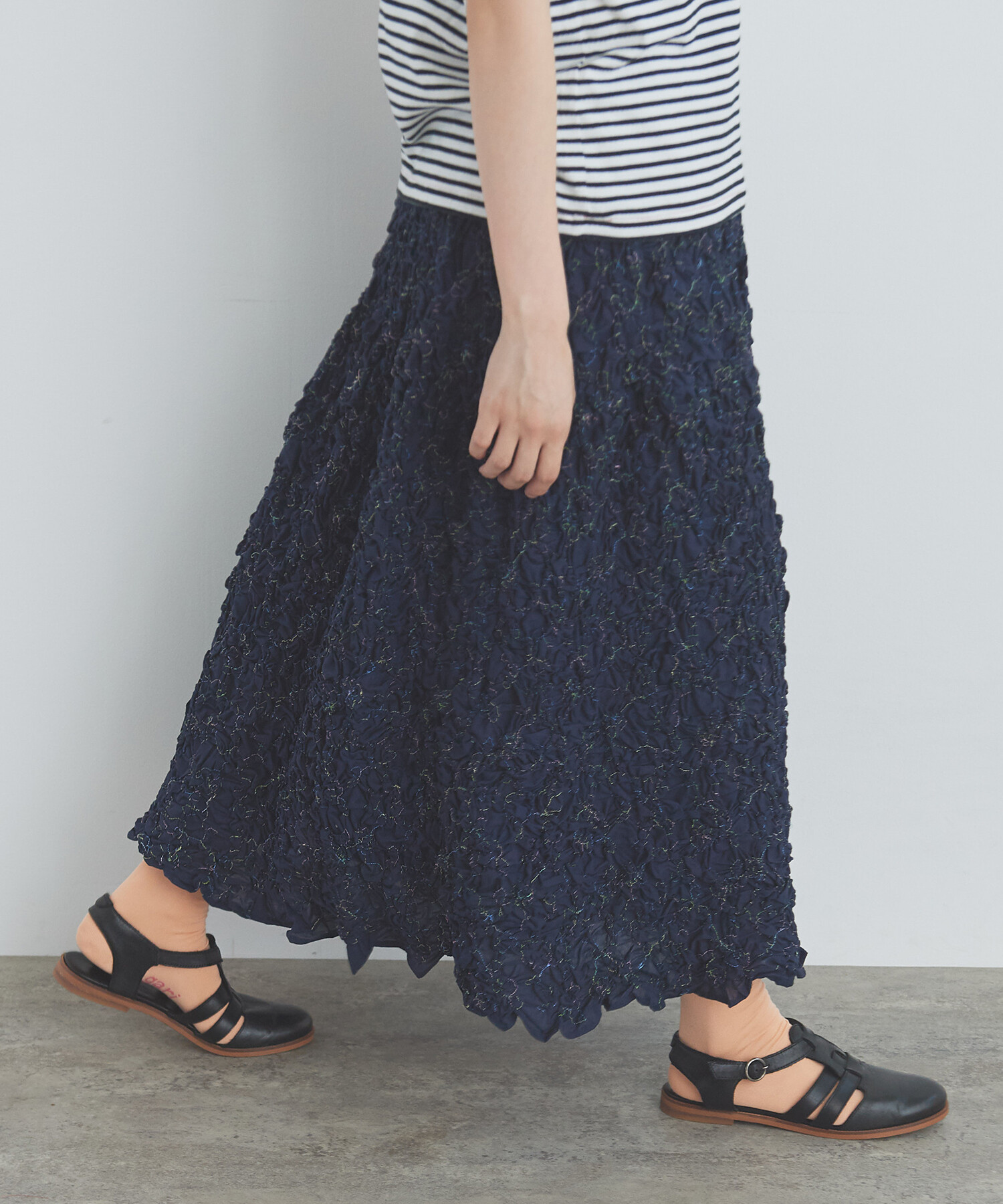 AMBIDEX Store 【予約販売】○くしゅくしゅはな刺繍 スカート(F シロ 