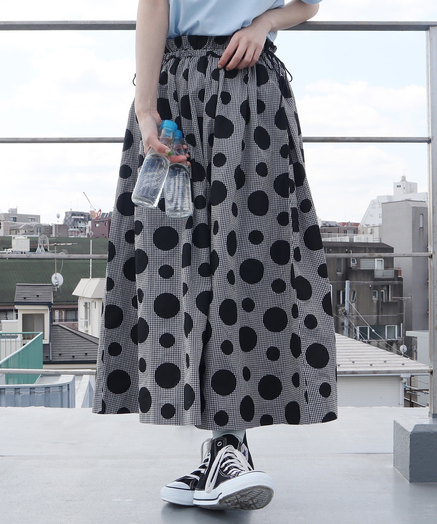 AMBIDEX Store △○gingham×dot プリント スカート(F クロ): bulle de