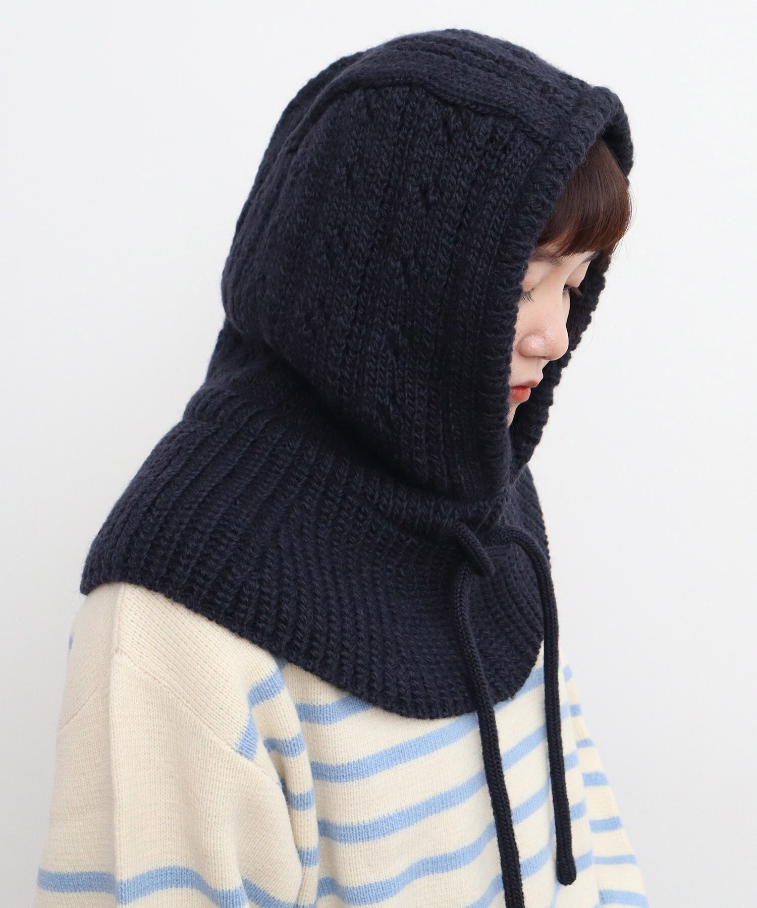 AMBIDEX Store ○1/3Wool 透かし編み フード(F キナリ): CHILD WOMAN