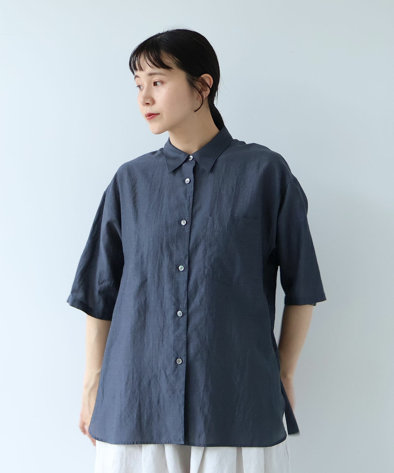 ★今季、新品未着用★ yuni △強撚フランス綾oversized ブラウス ノースリーブVネックボリュームブラウス – YOKO CHAN