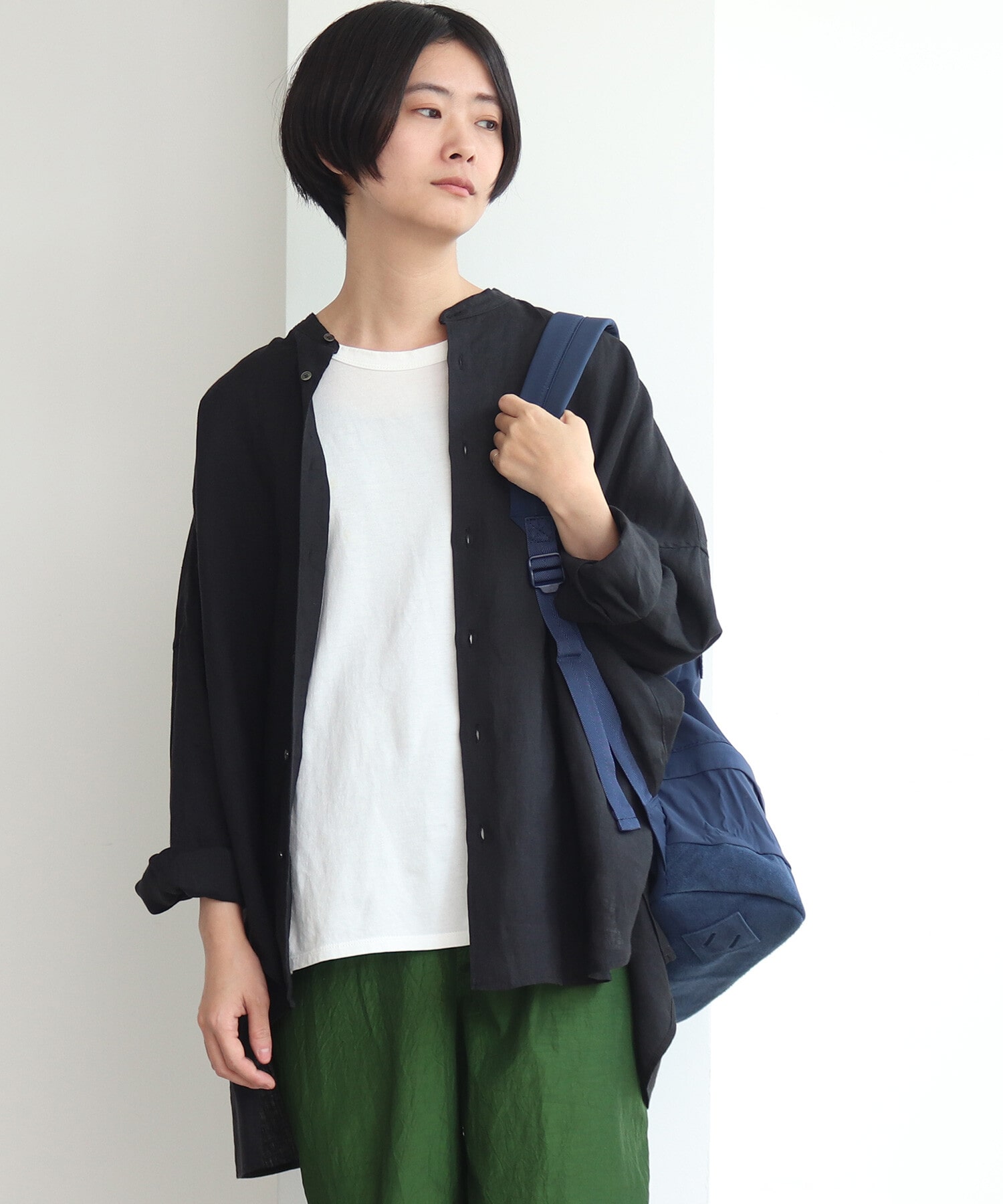 AMBIDEX Store △yuni 別注 リネン ワイドブラウス(F クロ): yuni