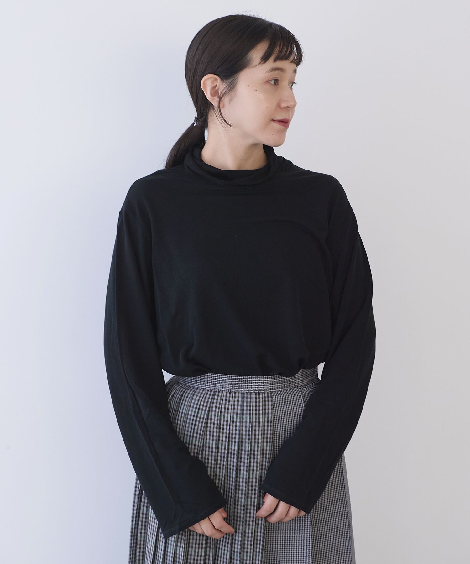 AMBIDEX Store モックロディback slit neck リバーシブルカットソー (F