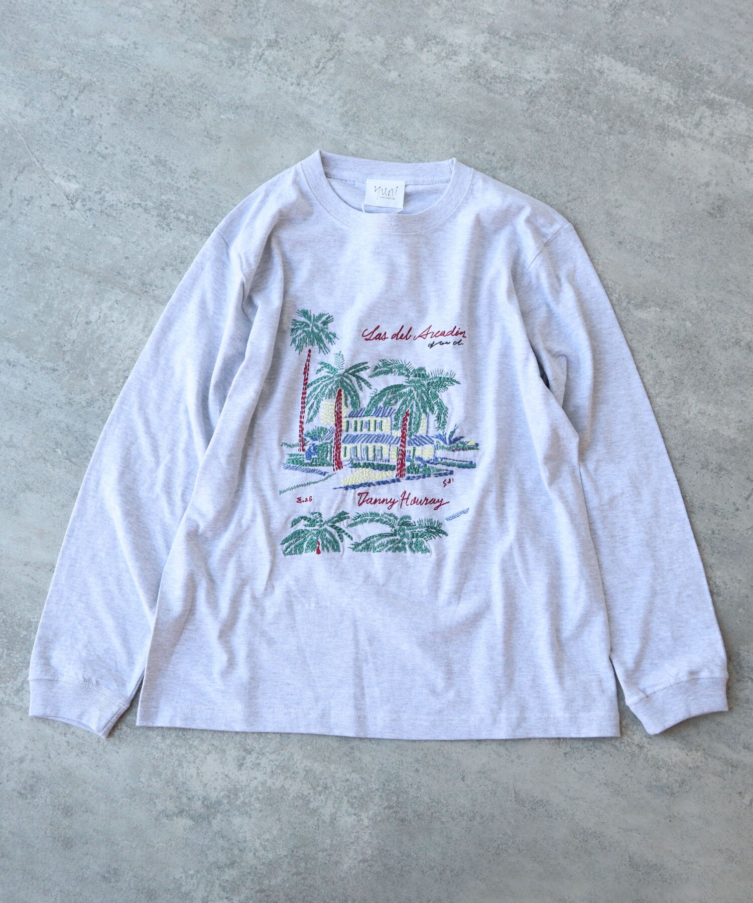 AMBIDEX Store ○Island villa embroidery long sleeves Tシャツ