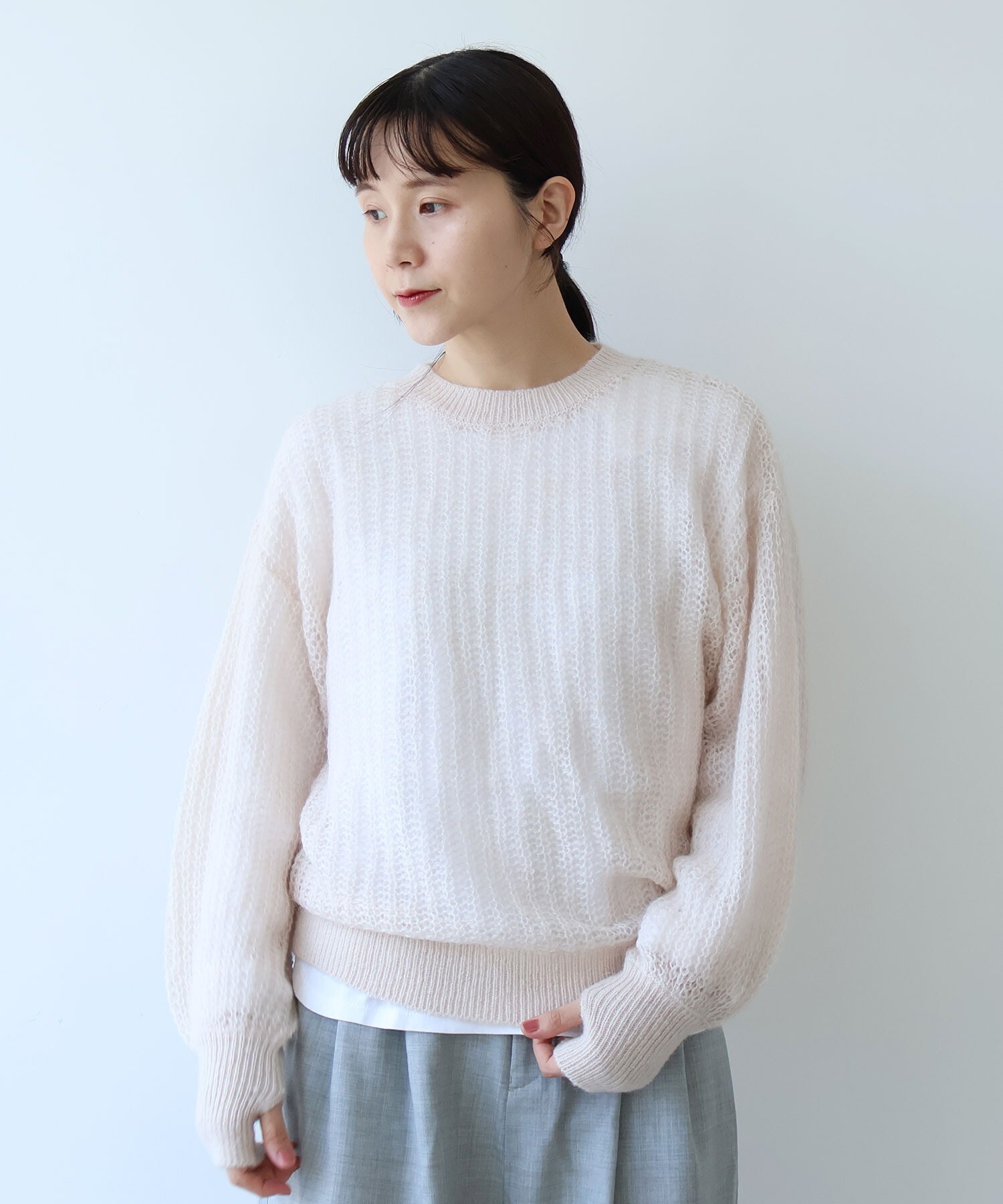 AMBIDEX Store ○ウール/mohair/ナイロン loose プルオーバー(F