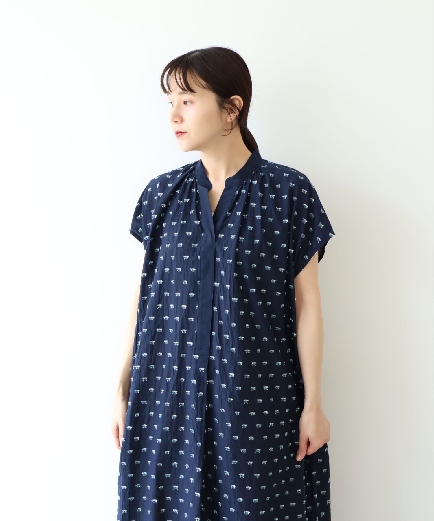AMBIDEX Store コットン/ナイロン ラメジャカード kaftan ワンピース(F
