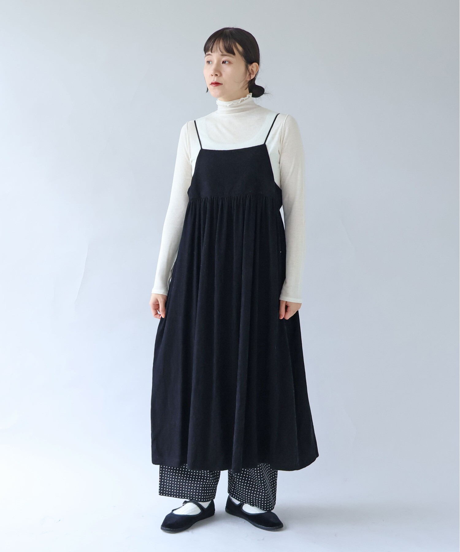 AMBIDEX Store ○シャンブレーコールビスチェワンピース(F シロ): yuni