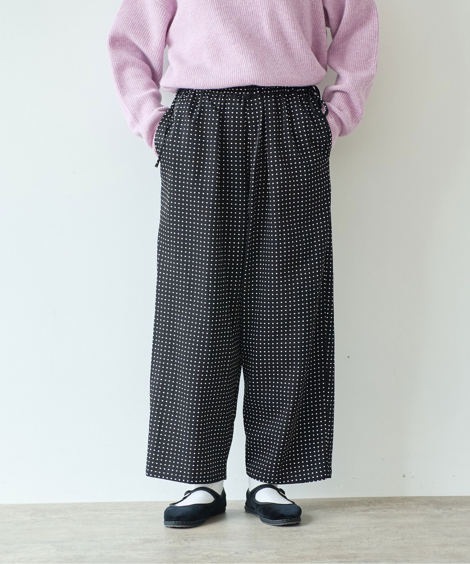 AMBIDEX Store ○レーヨン/コットン Cu twill dot print drawstrings