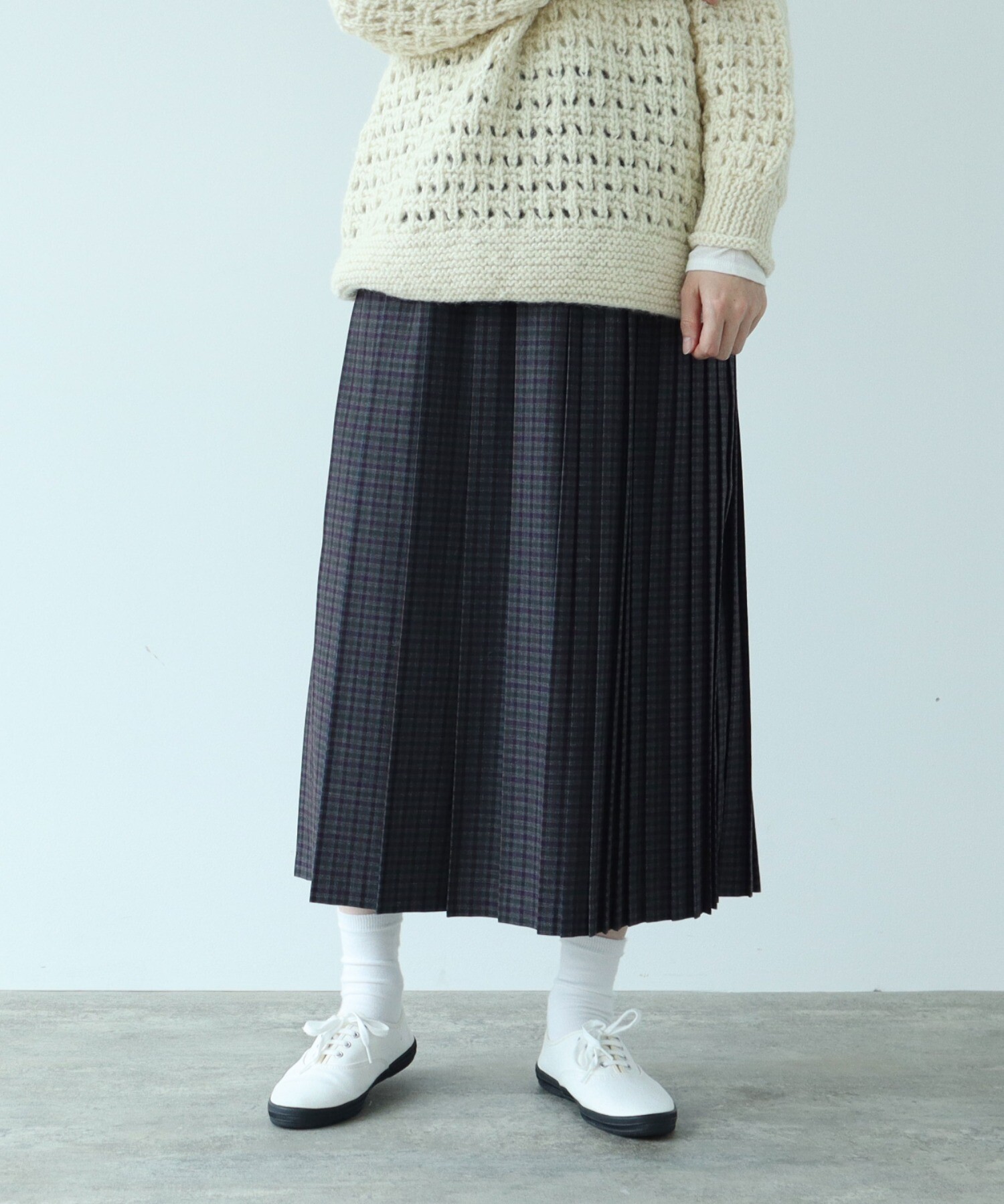 yuni bulle de savon チェックプリーツスカート