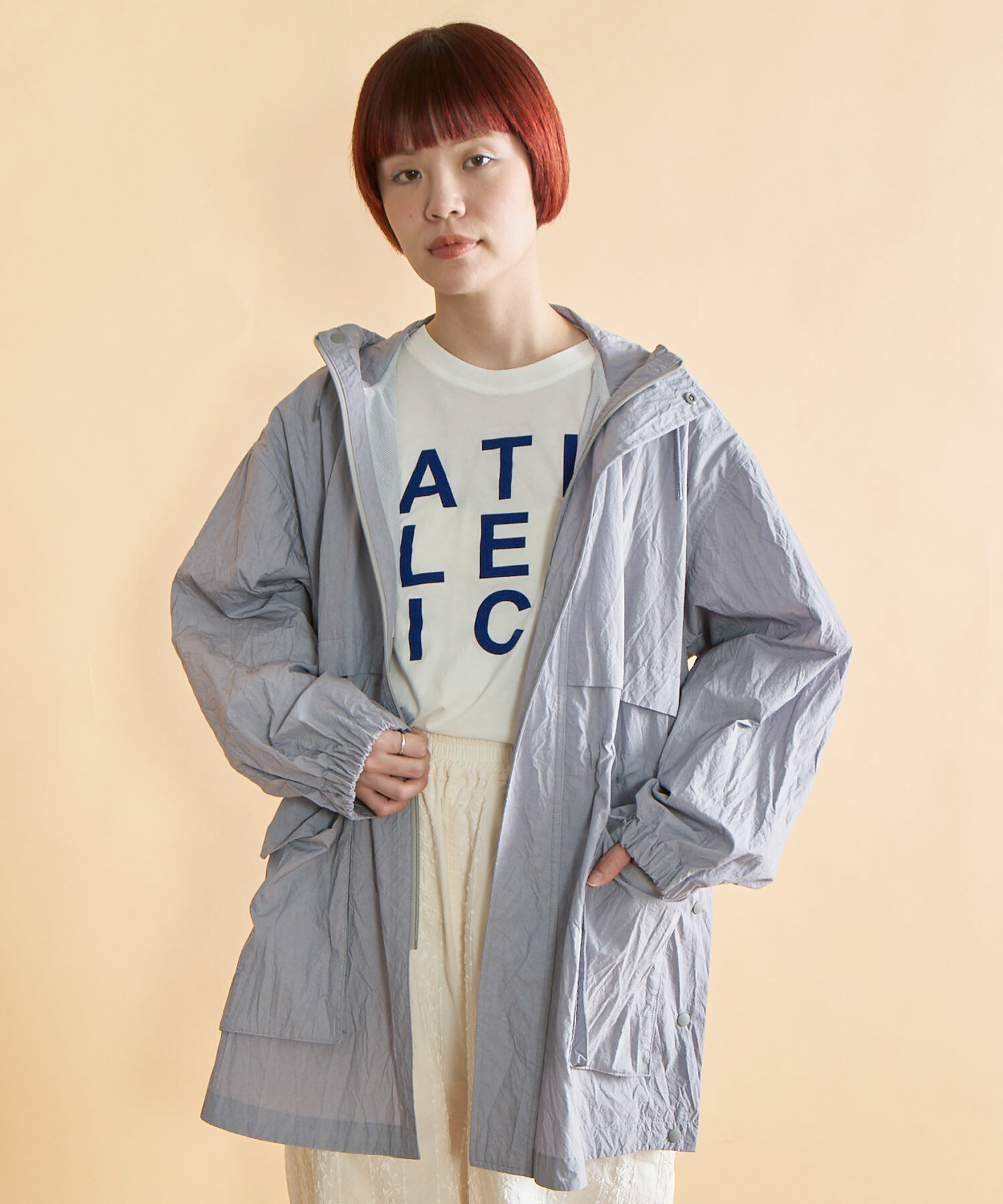 AMBIDEX Store ○タイプライター HOODIE ブルゾン(F BLUEGREY): FLAT 