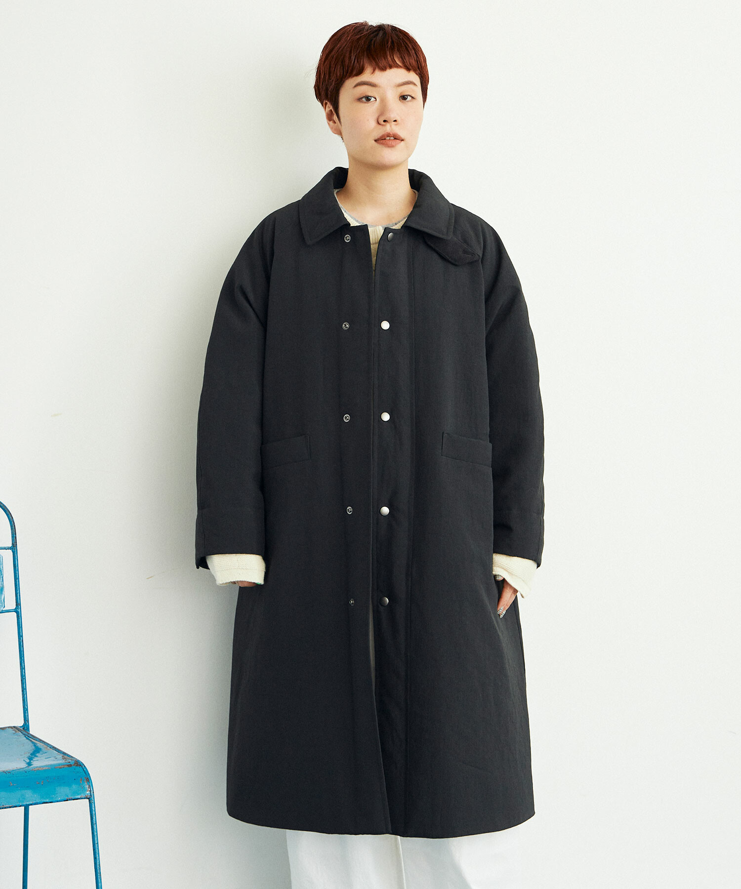 AMBIDEX Store ○LIGHT DICROS AIRO ステンカラーコート(F BLACK