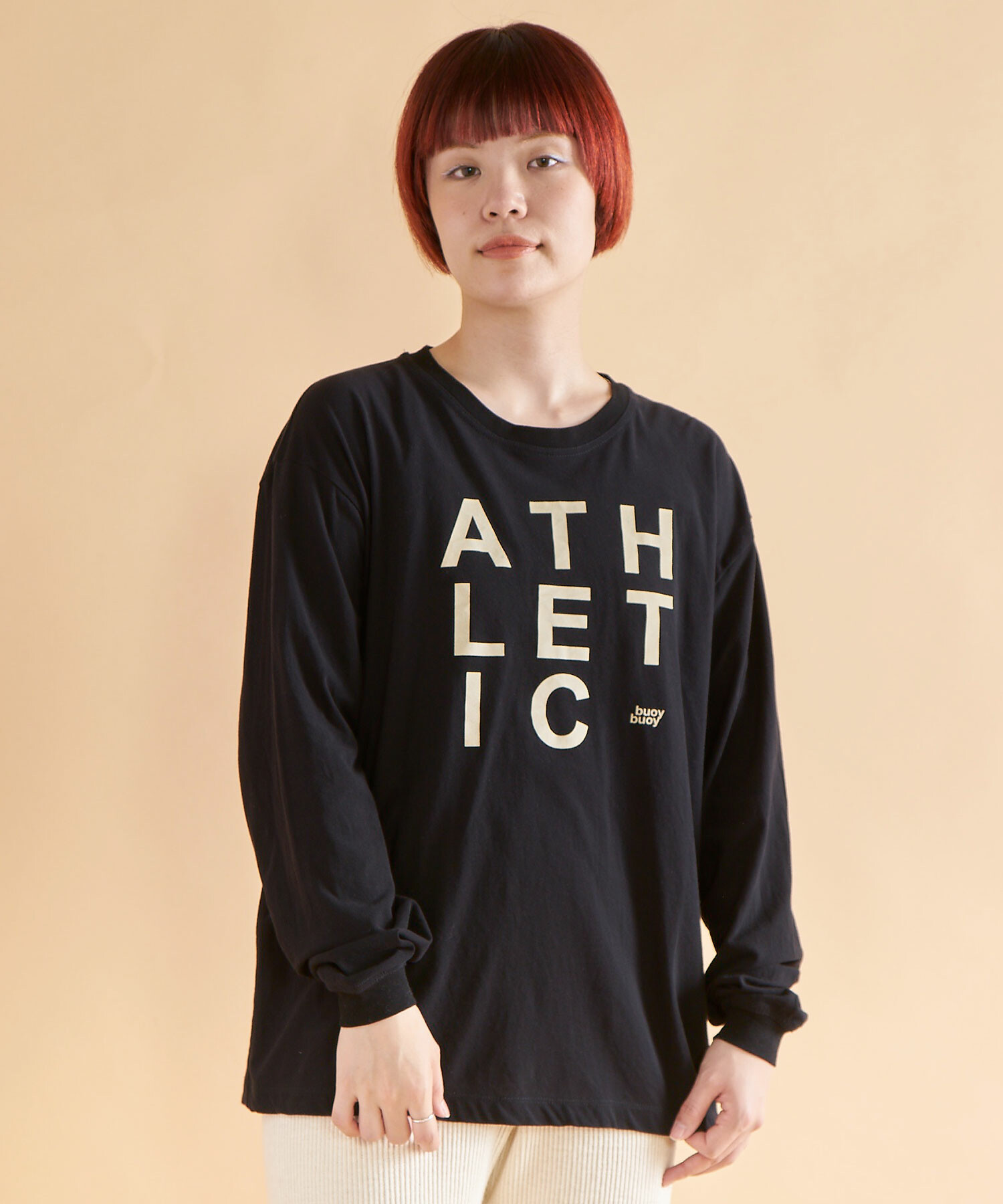 AMBIDEX Store △○GV天竺LOGO ATHLETIC T-シャツ(F OFF WHITE): FLAT-cic-HATENA