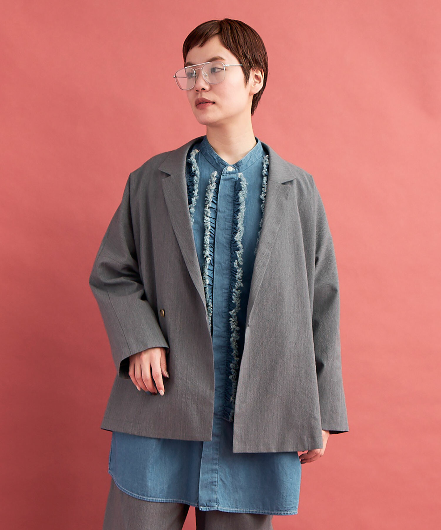 AMBIDEX Store ○shrink T/W WOOL Wジャケット(F GREY): FLAT-cic-HATENA AMBIDEX Store ○shrink T/W WOOL Wジャケット(F GREY): FLAT-cic-HATENA