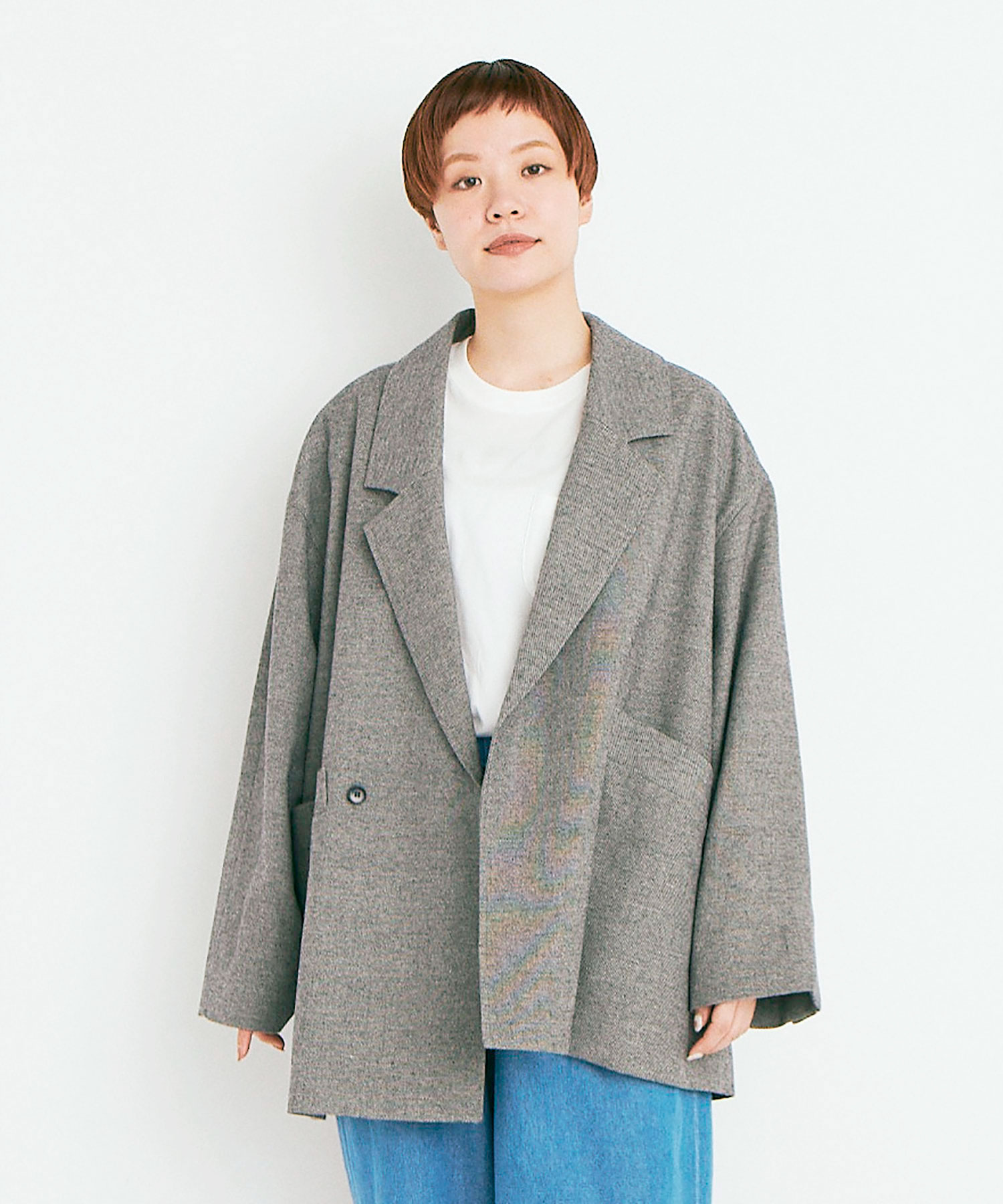 AMBIDEX Store ○POP TWEED PAPA W-ジャケット(F MIX GREY): FLAT-cic