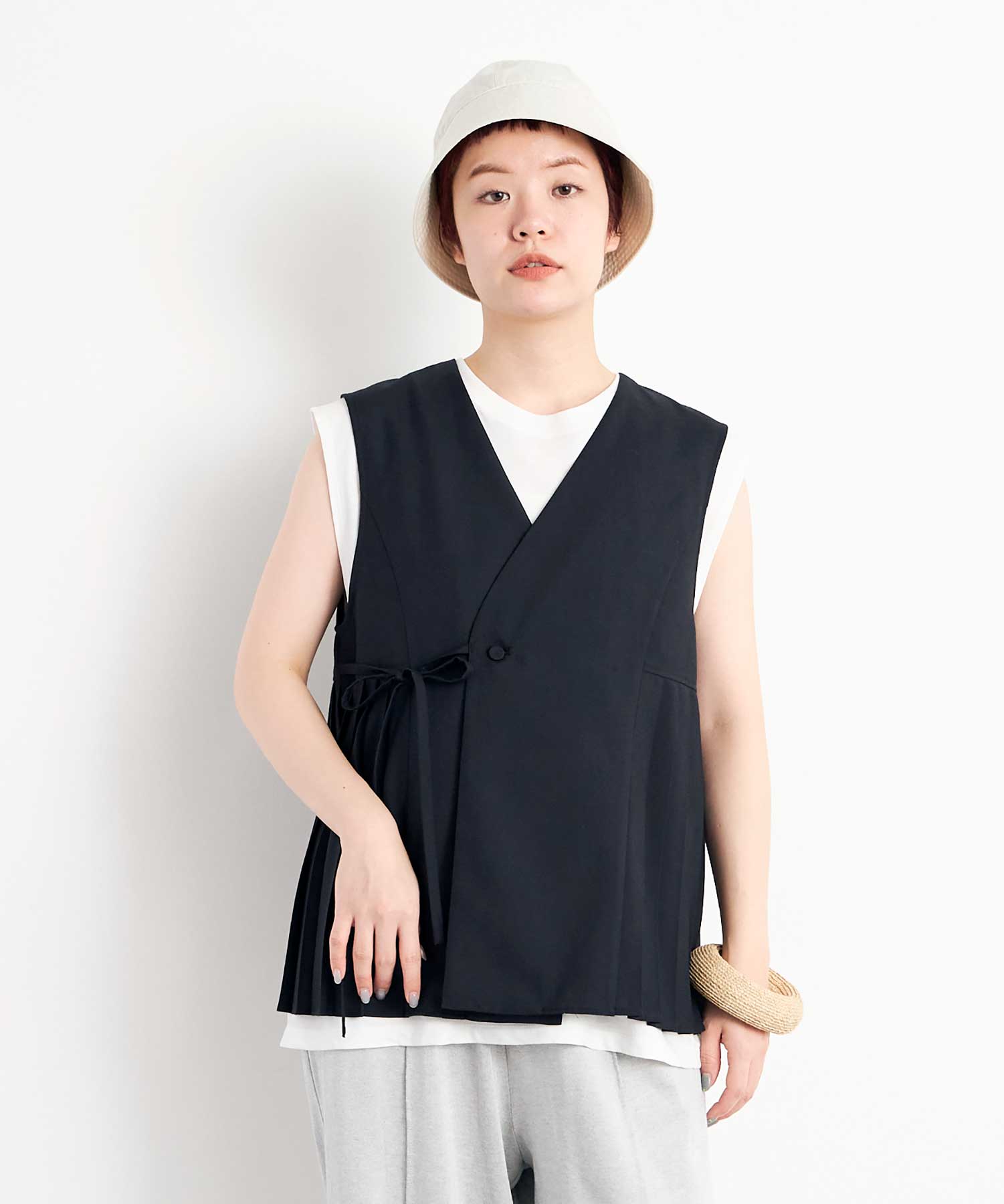 AMBIDEX Store △○WOOL tropical RAP ジレ(F IVORY): FLAT-cic