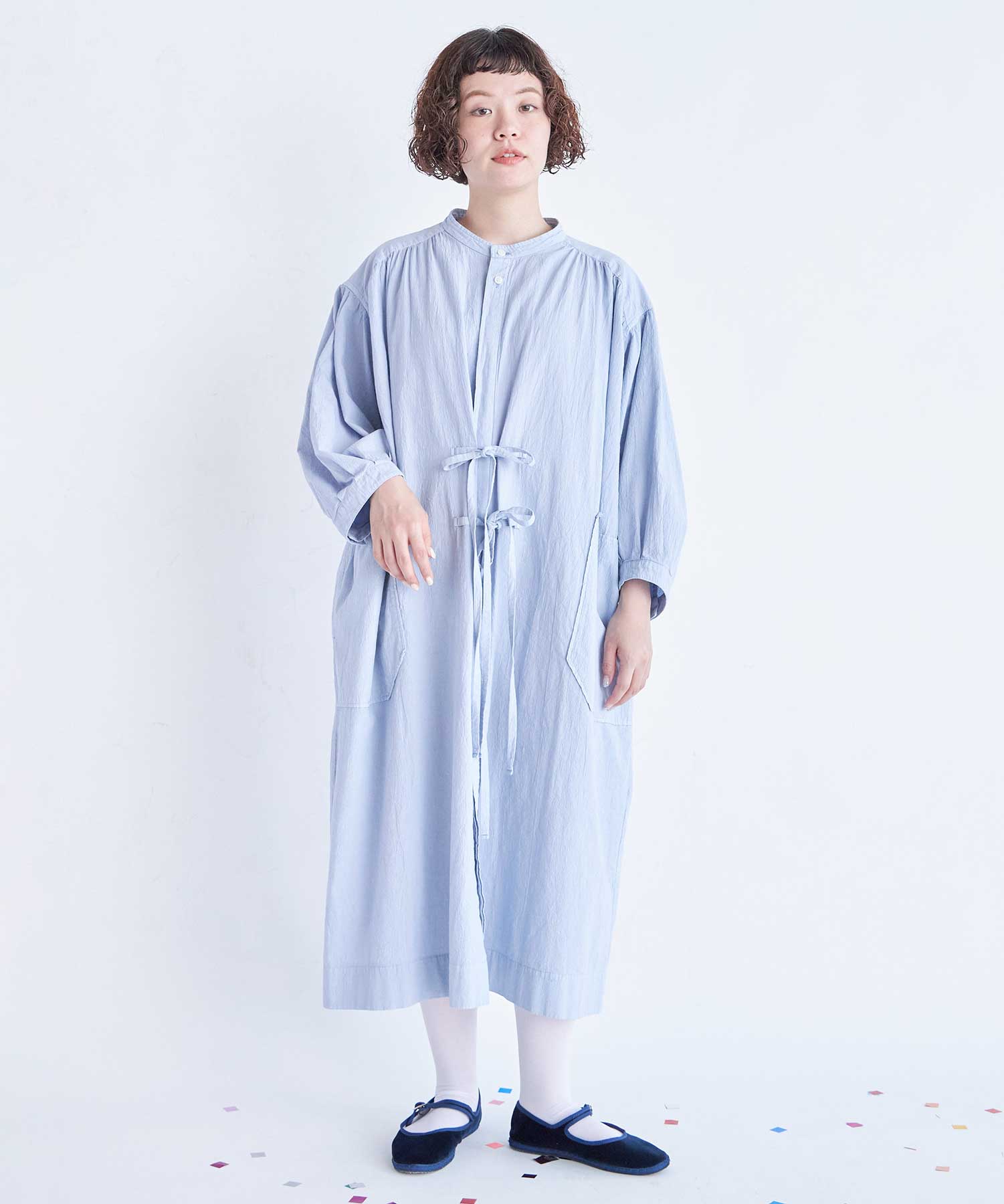 AMBIDEX Store ○強撚POPLIN LANTAN ワンピース(F BLUE): FLAT